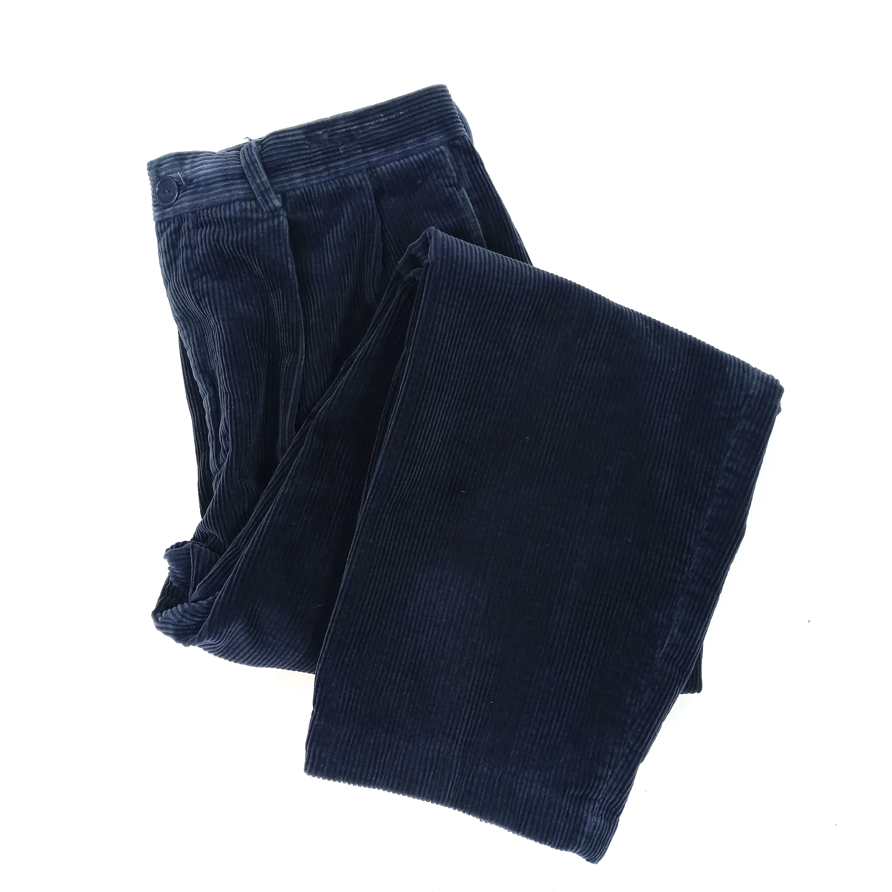 90s Faded Blue Pleated Wide Wale Corduroy Trousers By Legacy - Image 7