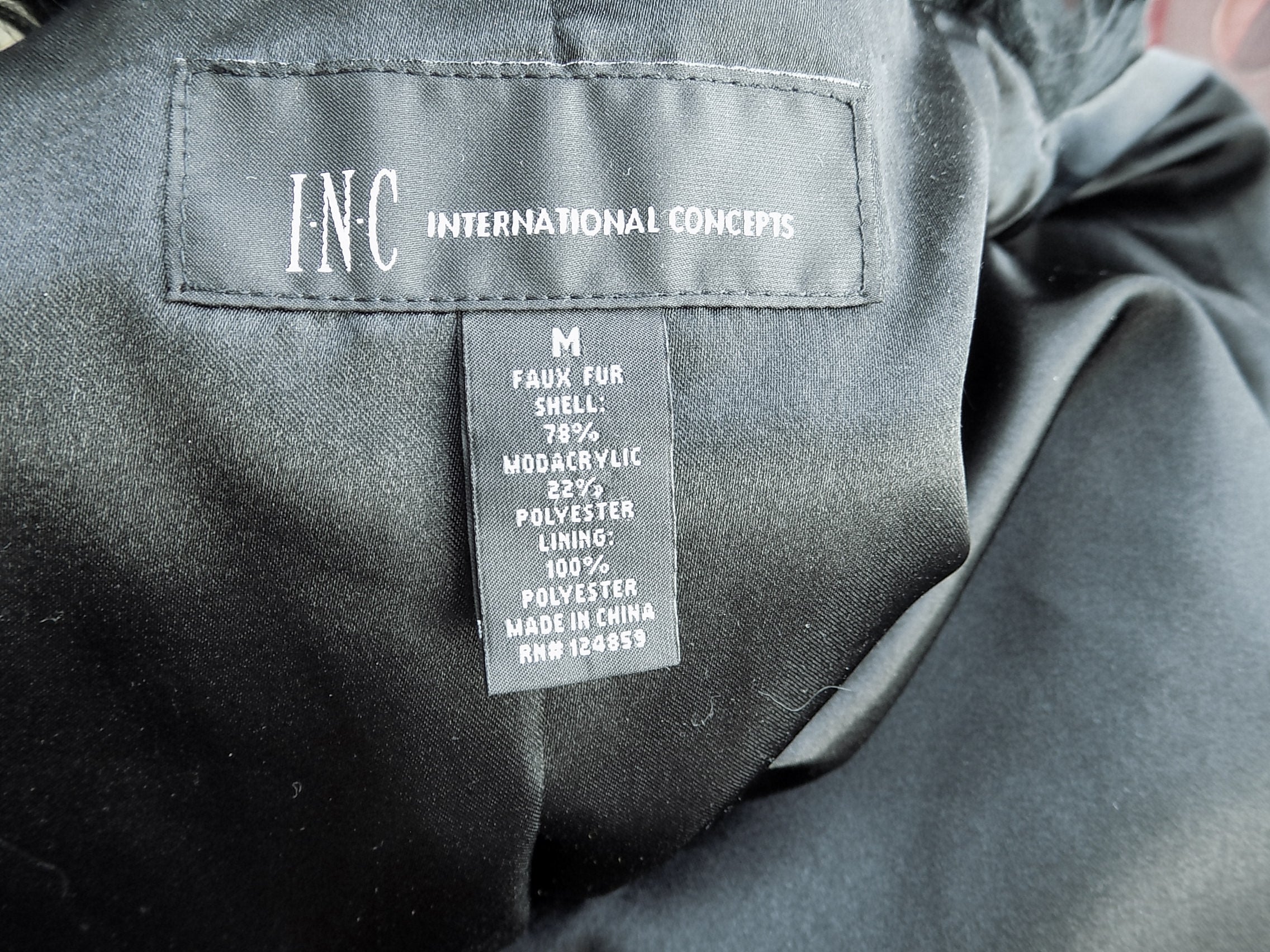 90s Black Faux Fur Bomber Jacket By I.n.c. - Image 4