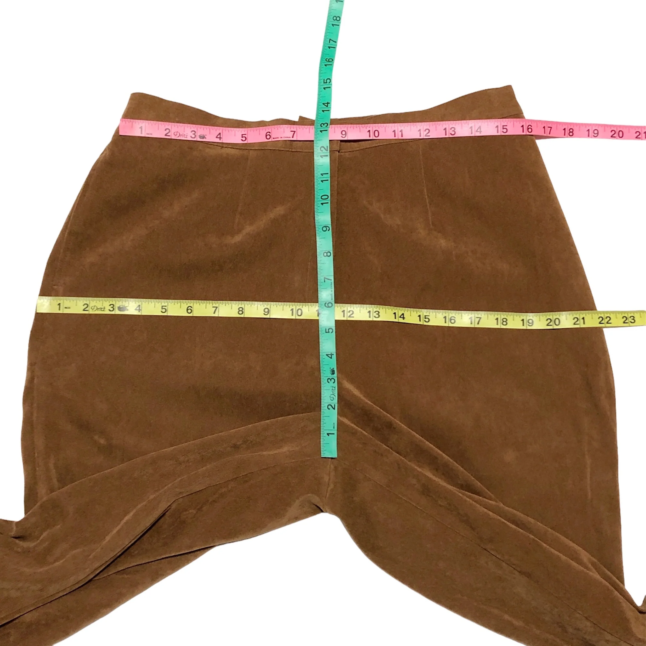 90s Faux Suede High Waisted Pants By Bechamel Petites - Image 11