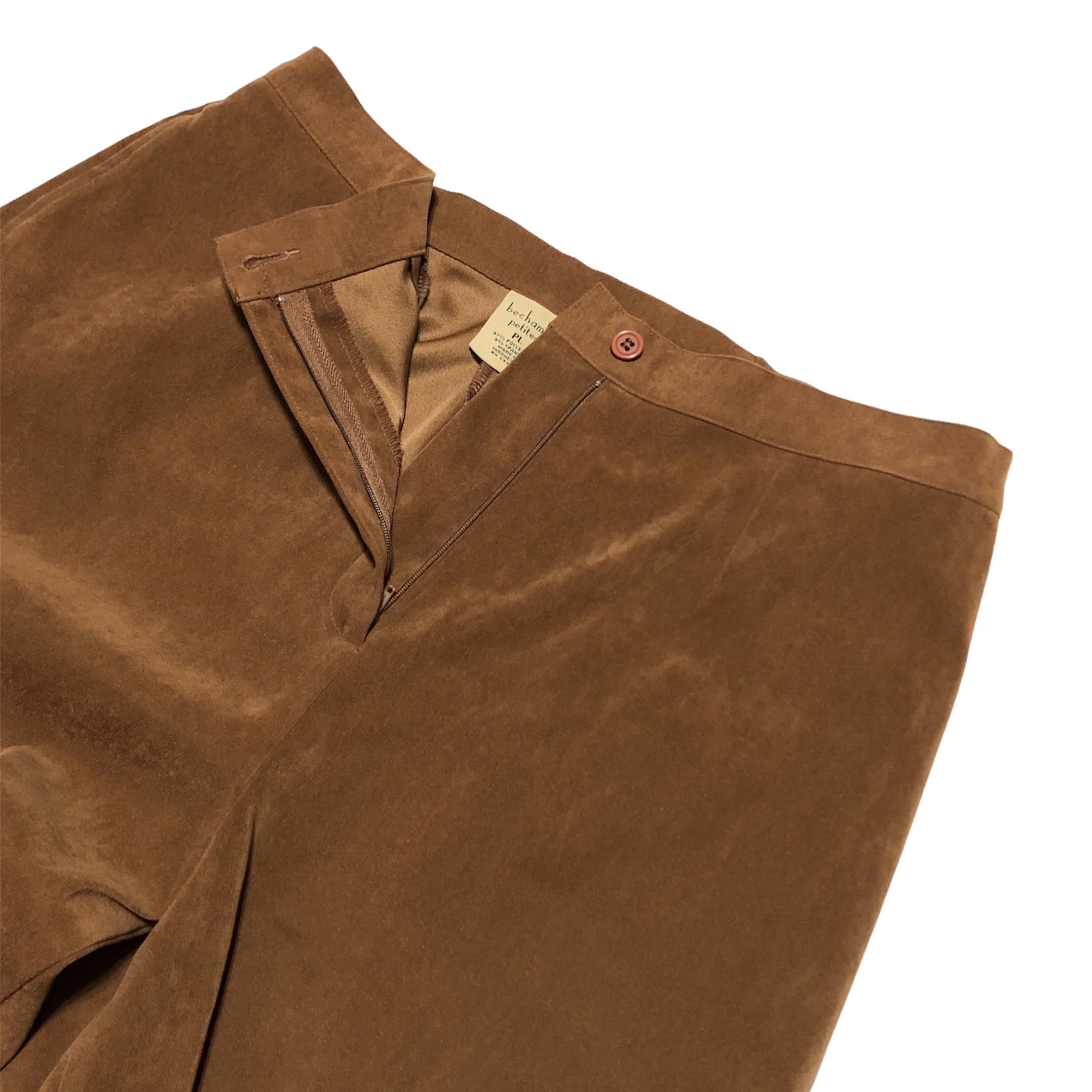 90s Faux Suede High Waisted Pants By Bechamel Petites - Image 5