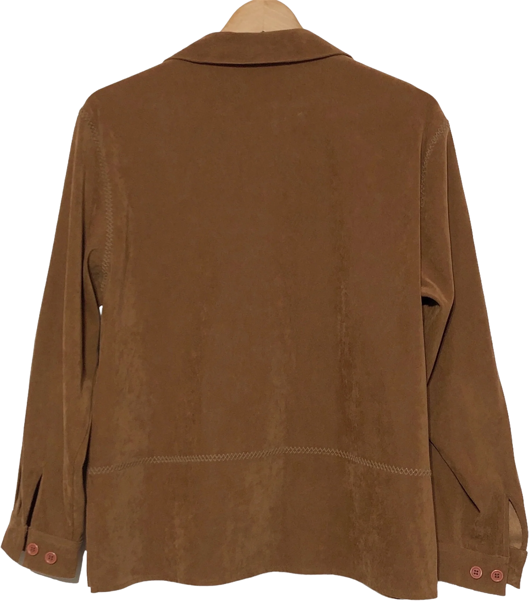 90s Faux Suede Shirt-jacket By Bechamel Petites - Image 2