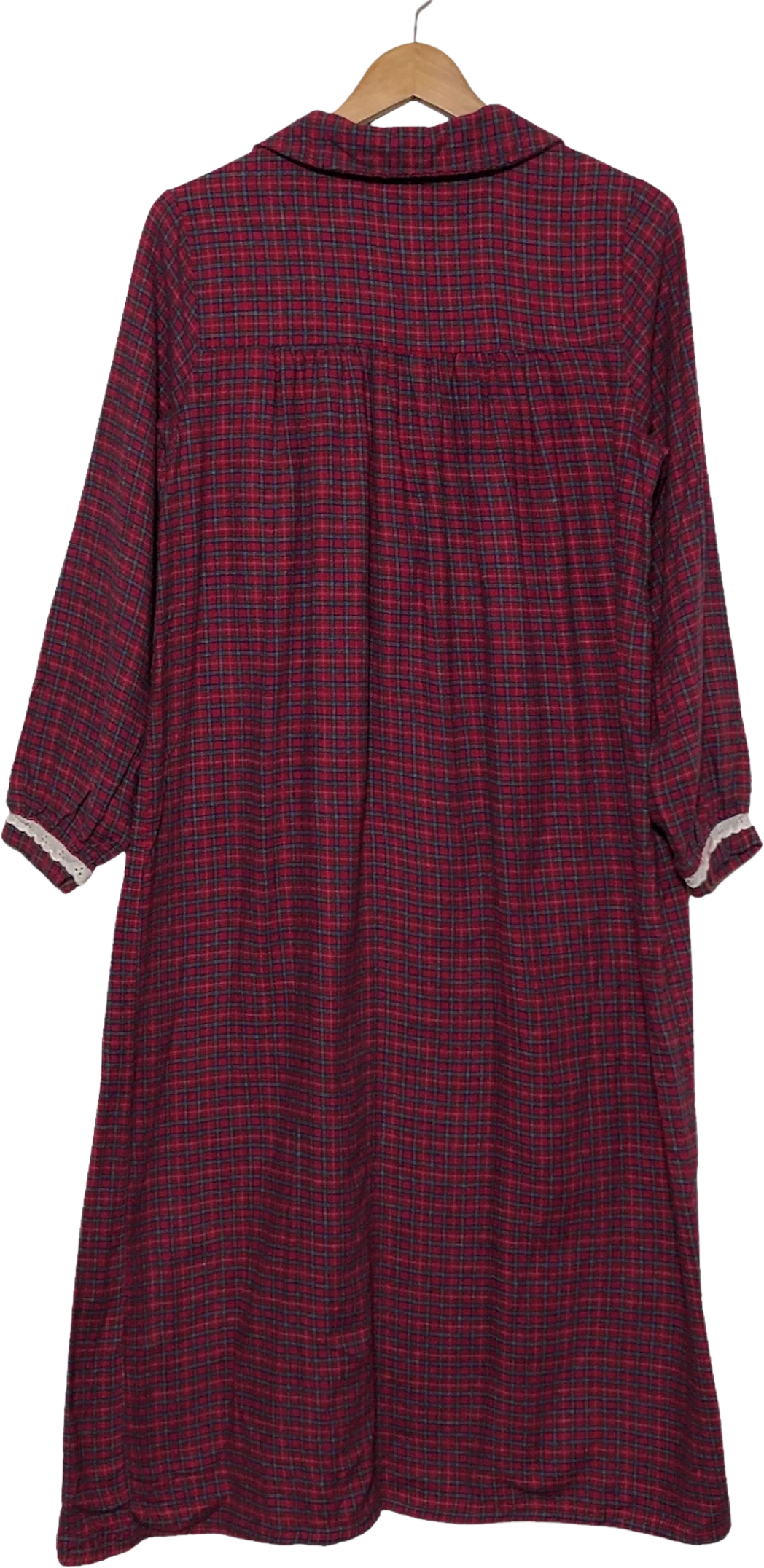 90s Flannel Tartan Plaid Full Length Nightgown By Character - Image 2