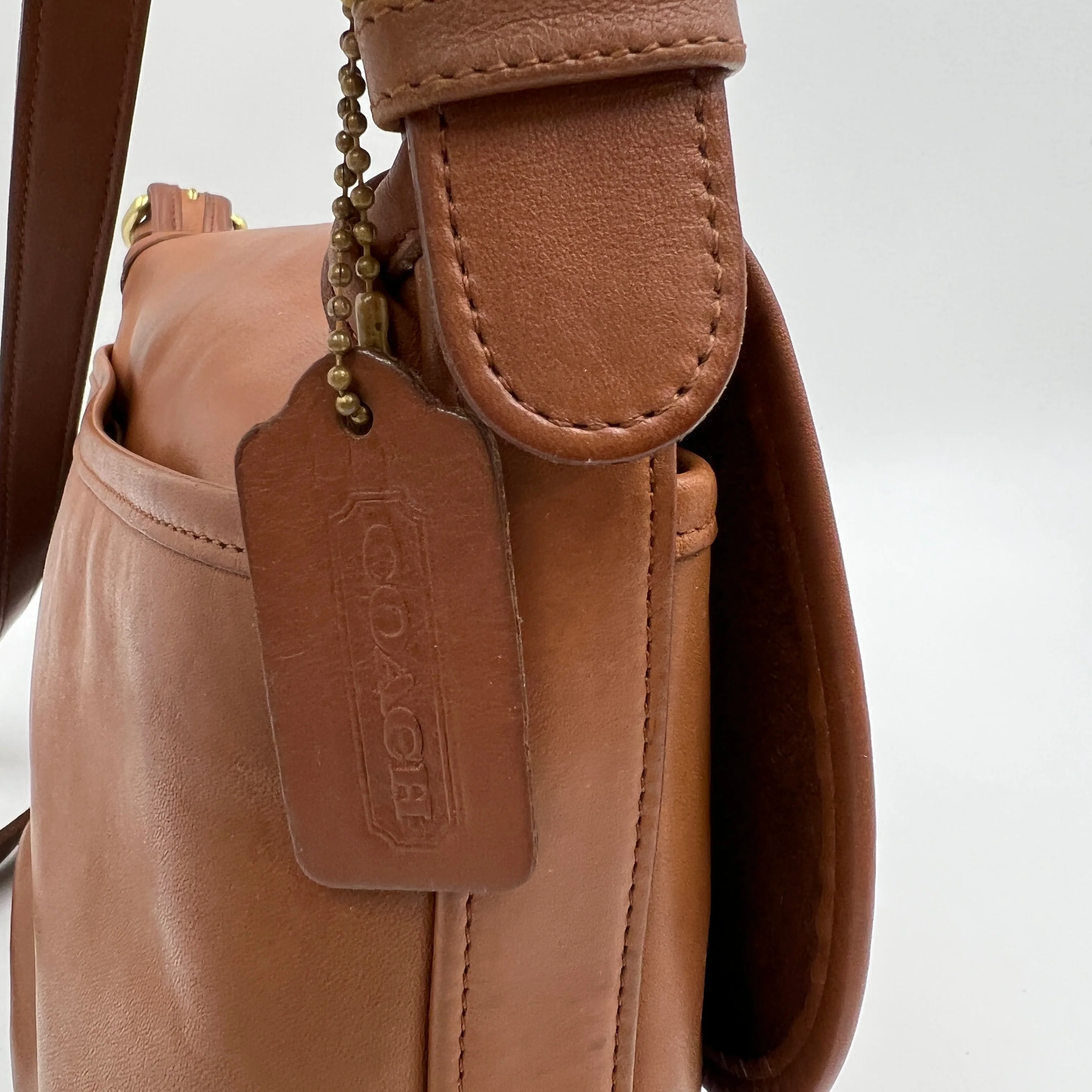 90s Fletcher Crossbody #4150 Leather Bag British Tan By Coach - Image 12