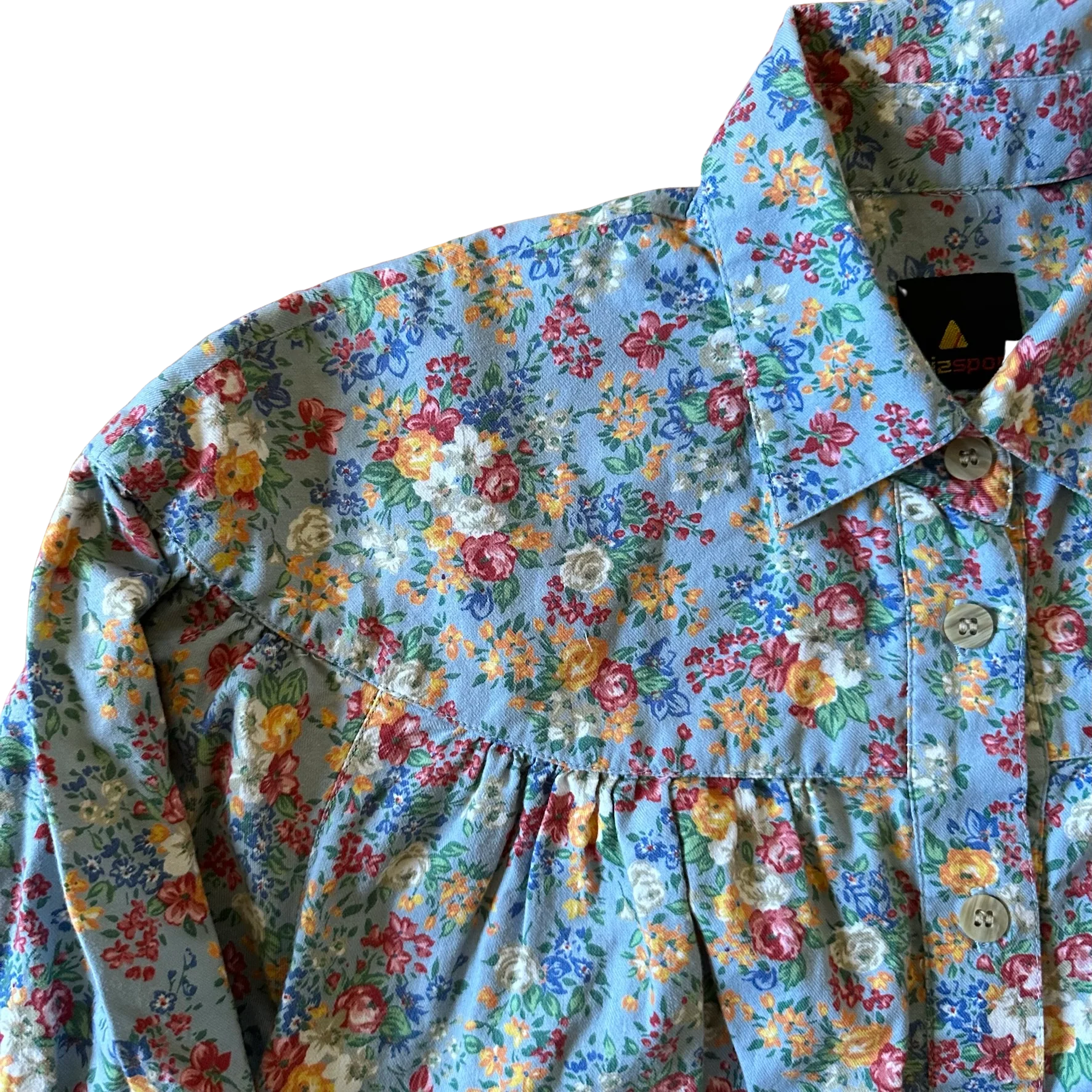 90s Floral Chambray Button Up Shirt By Lizsport - Image 2
