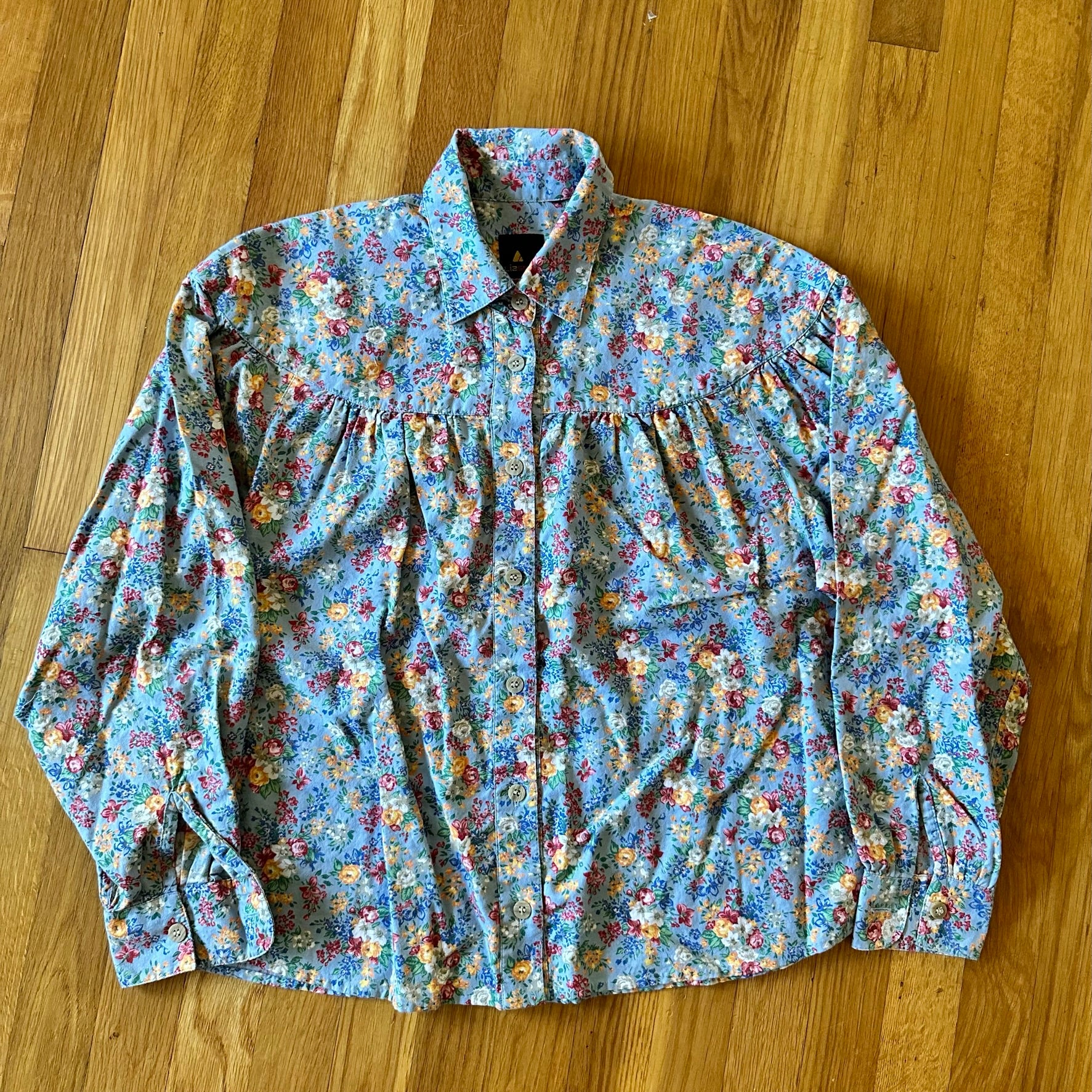 90s Floral Chambray Button Up Shirt By Lizsport - Image 3