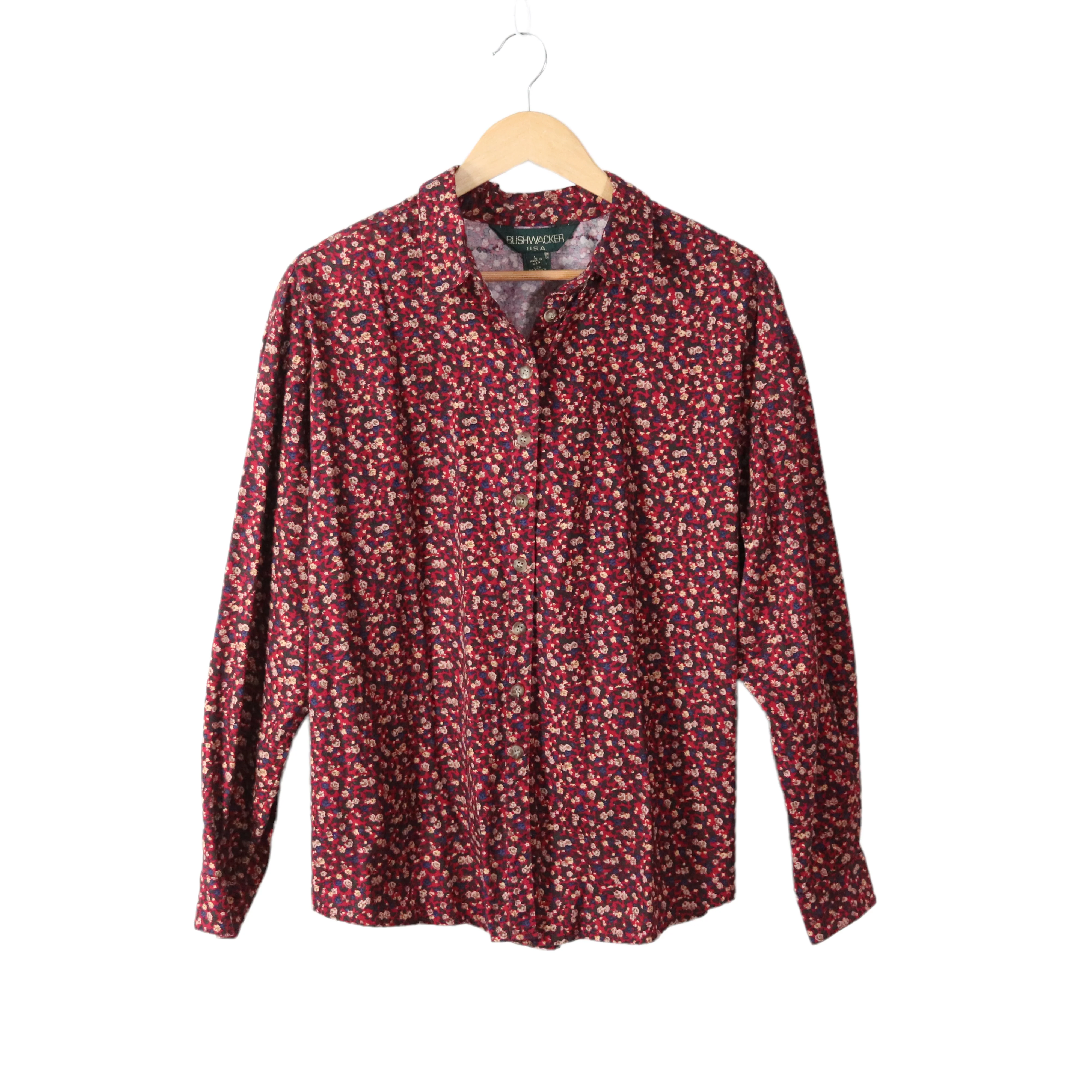 90s Floral Cotton Calico Button Up Shirt And Skirt Set By Bushwacker - Image 6