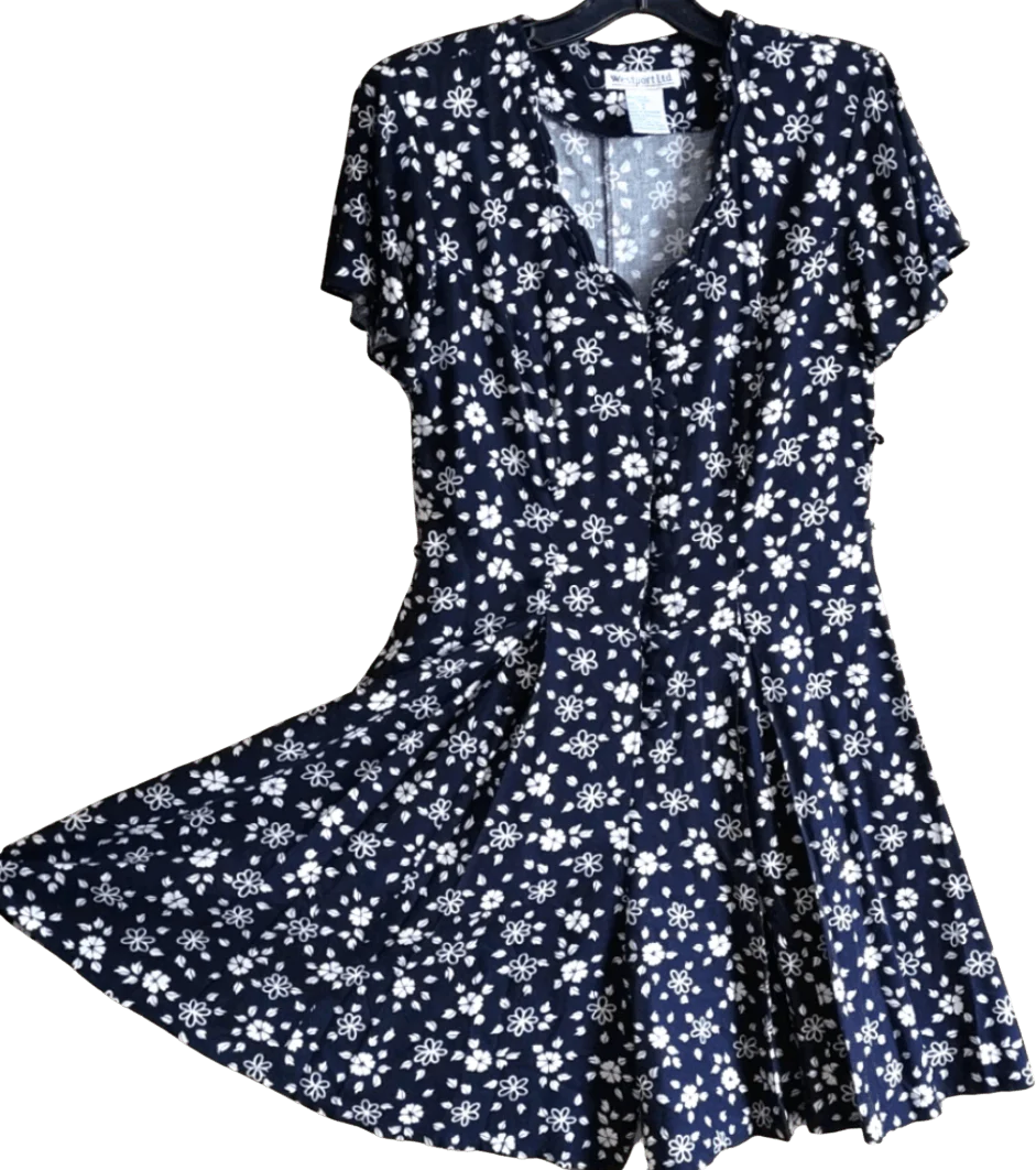 90's Floral Flare Skirt Romper by Westport Ltd.