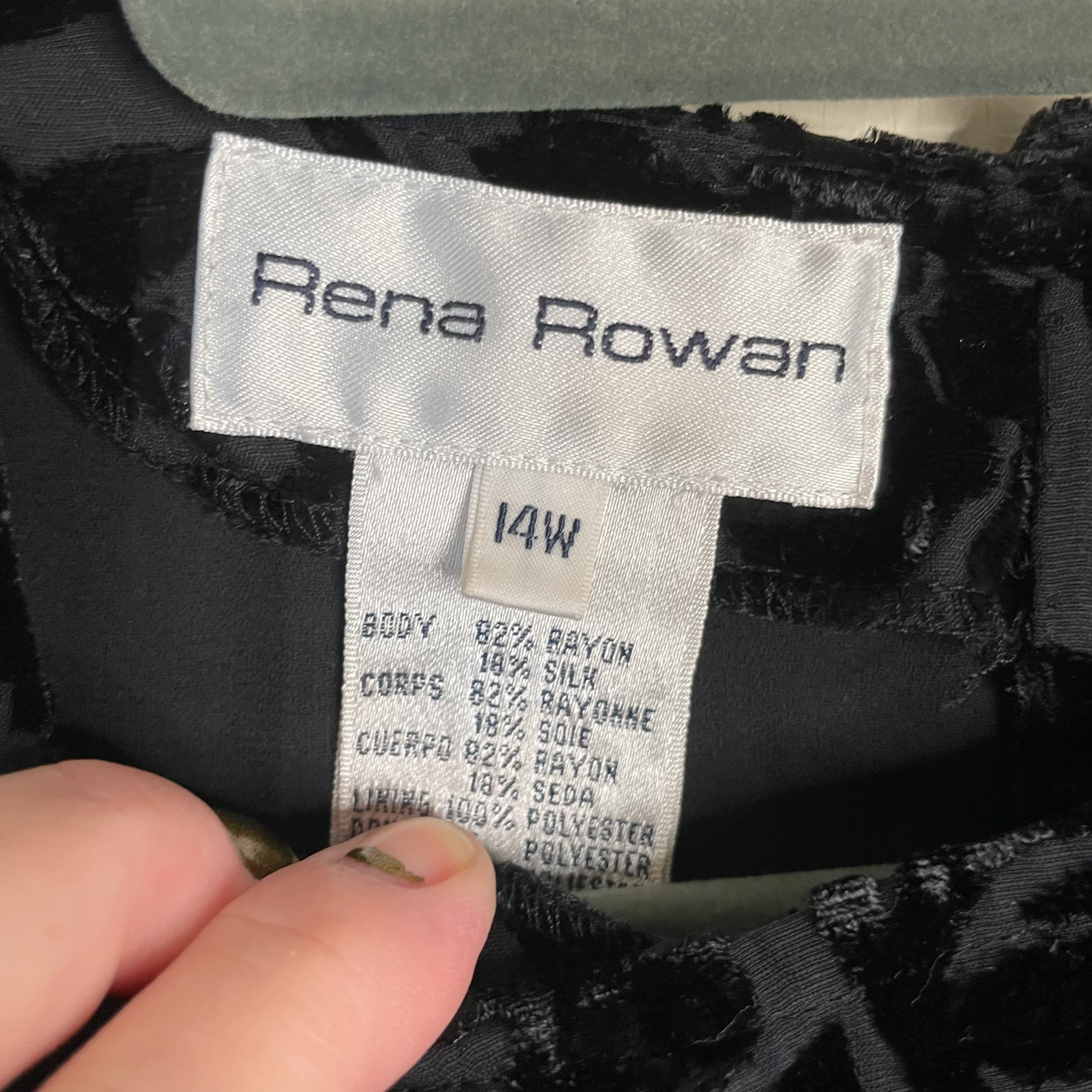 90s Floral Flocked Silk Velvet Top By Rena Rowan - Image 4