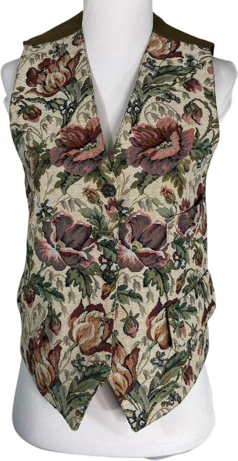 90s Floral Tapestry Vest S by Forenza