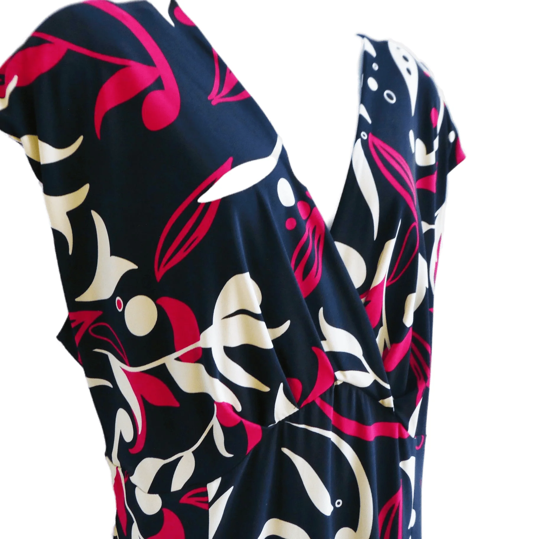 90s Floral Midi Dress Abstract Floral Stretchy 20w By Jones New York - Image 5