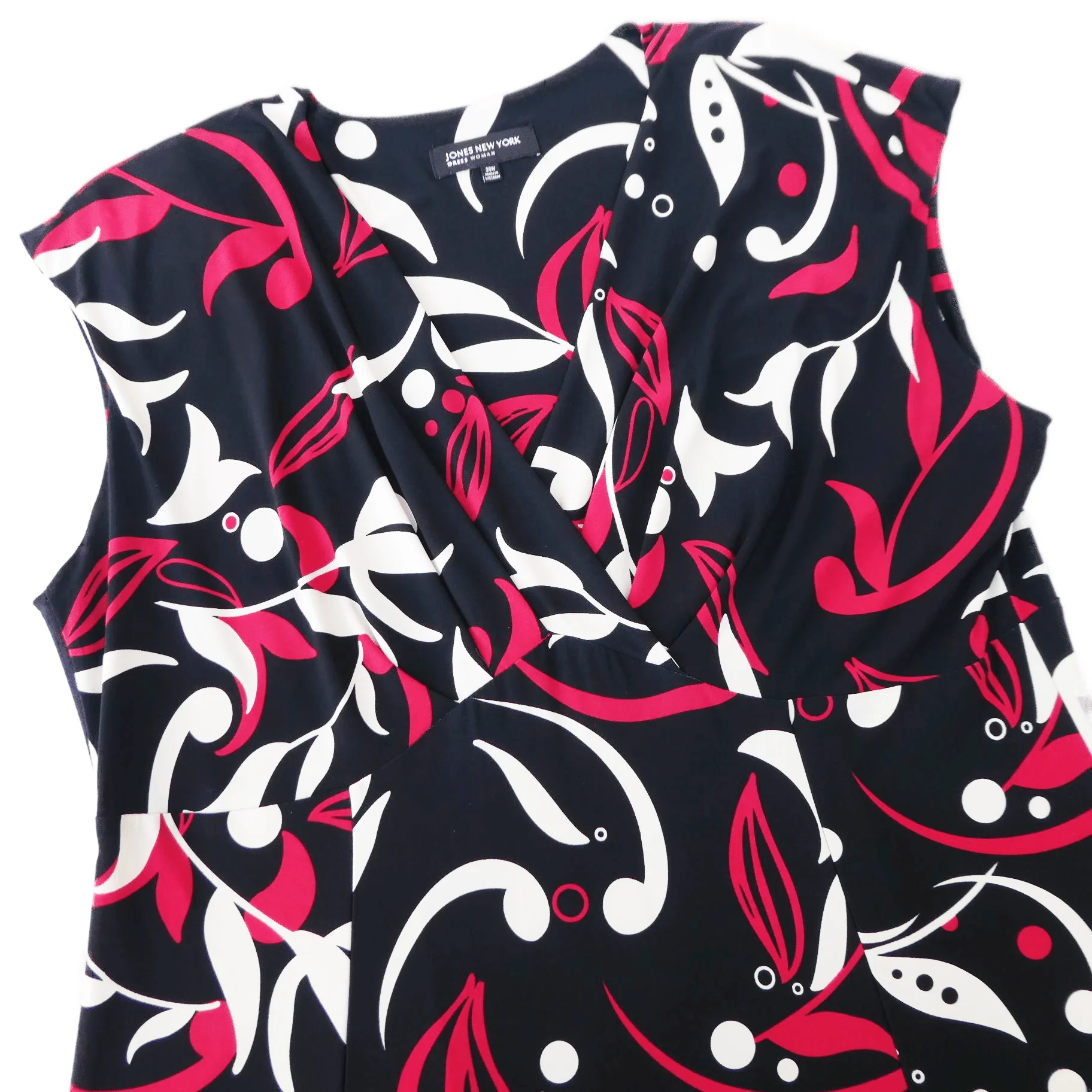 90s Floral Midi Dress Abstract Floral Stretchy 20w By Jones New York - Image 6
