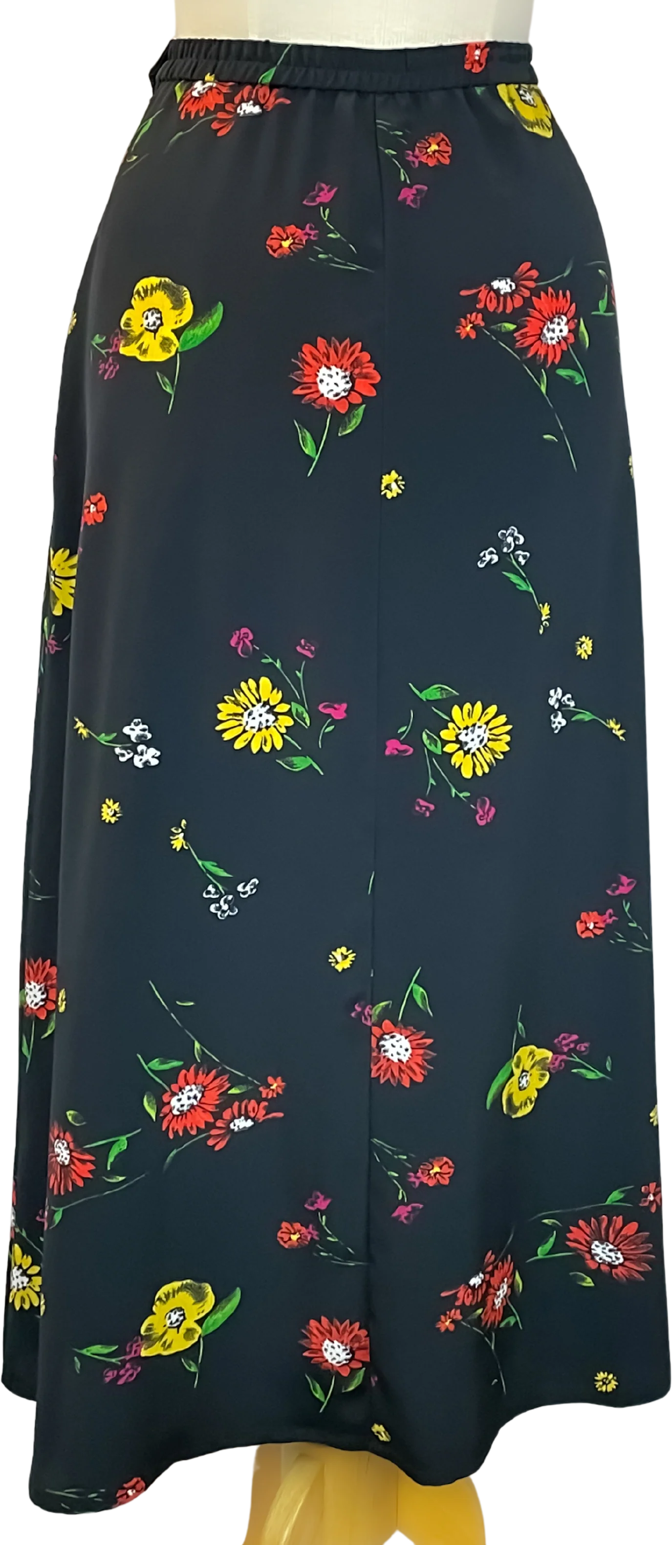 90s Floral Print A-line Midi Length Skirt By Requirements - Image 2