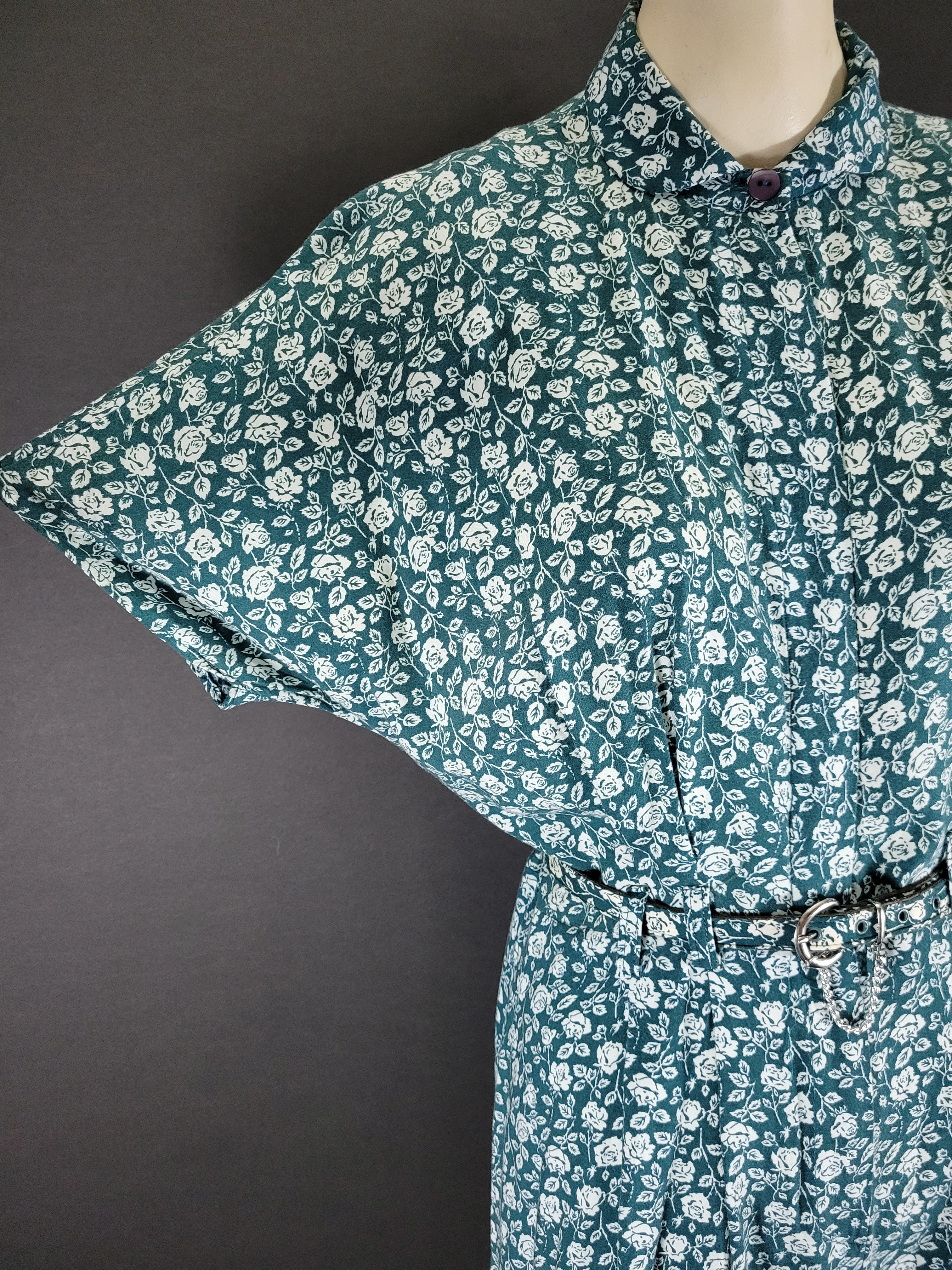 90s Floral Short Sleeve Belted Ramper By Rampage - Image 4