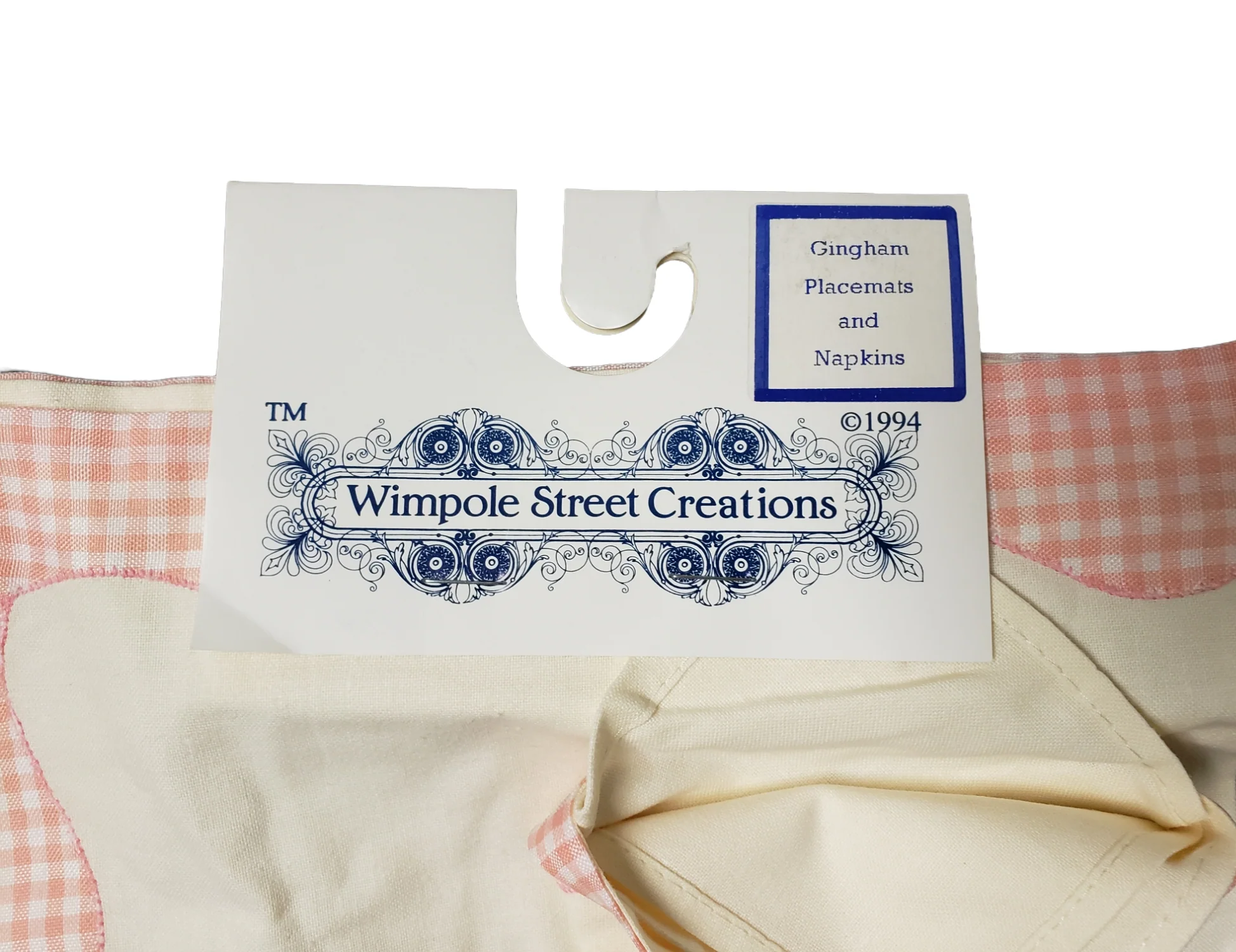 90s Flower Applique Gingham Placemat And Table Napkin By Wimpole Street Creations - Image 3