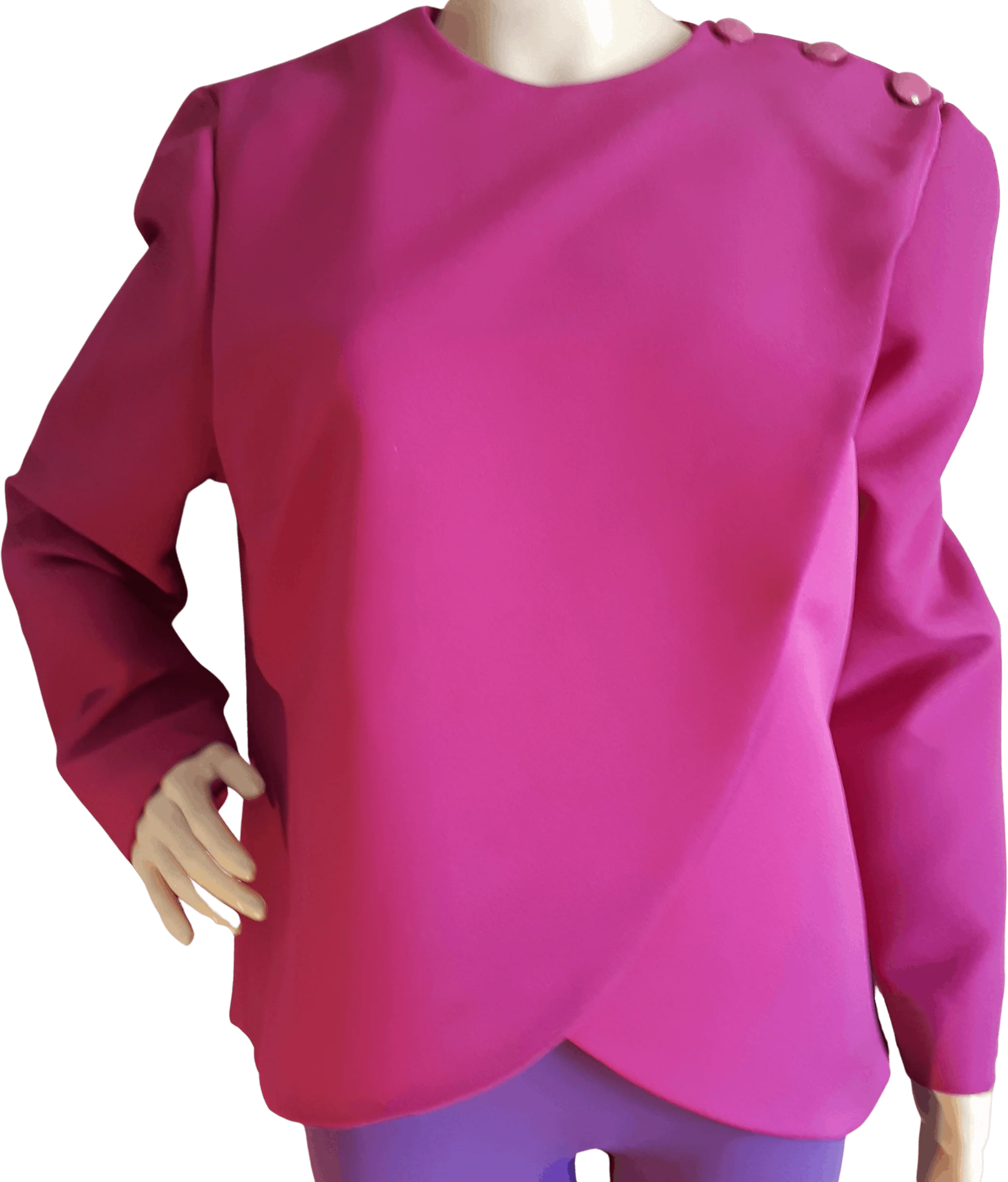 90's Tulip Front Fuchsia Blouse