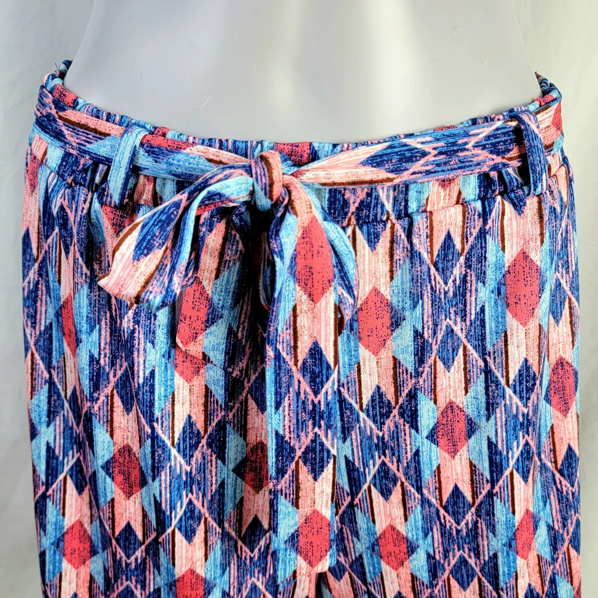 90s Geometric Satin Shorts High Rise Boho Women Medium By New Directions - Image 8
