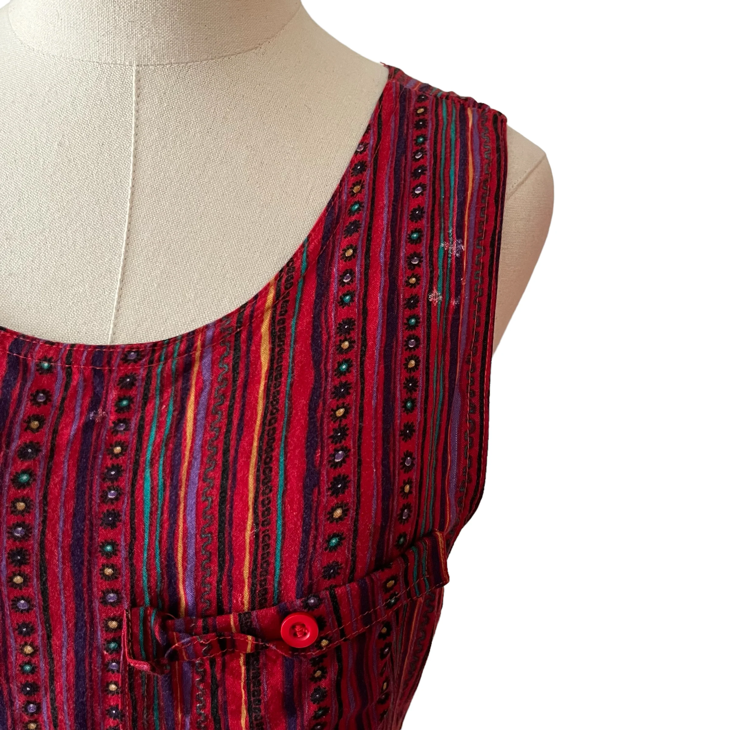 90s Geometric Striped Vacation Island Dress By Ivy Impressions - Image 5