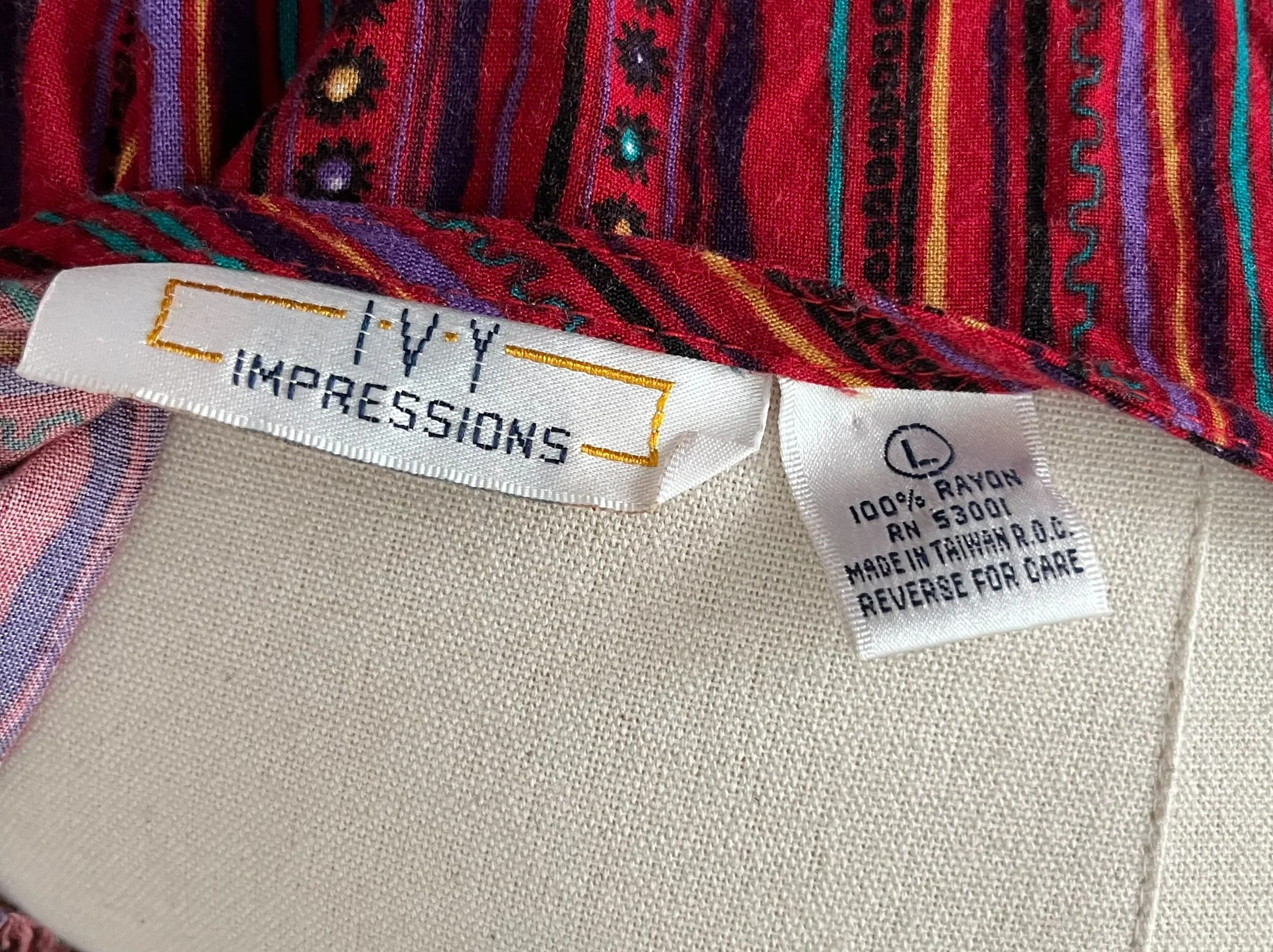 90s Geometric Striped Vacation Island Dress By Ivy Impressions - Image 7