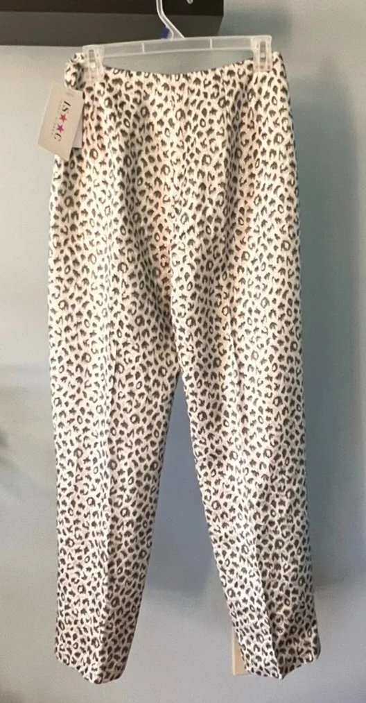 90s Glitzy Leopard Print Gold Metallic Dress Pant Nwt By Isaac Mizrahi - Image 7