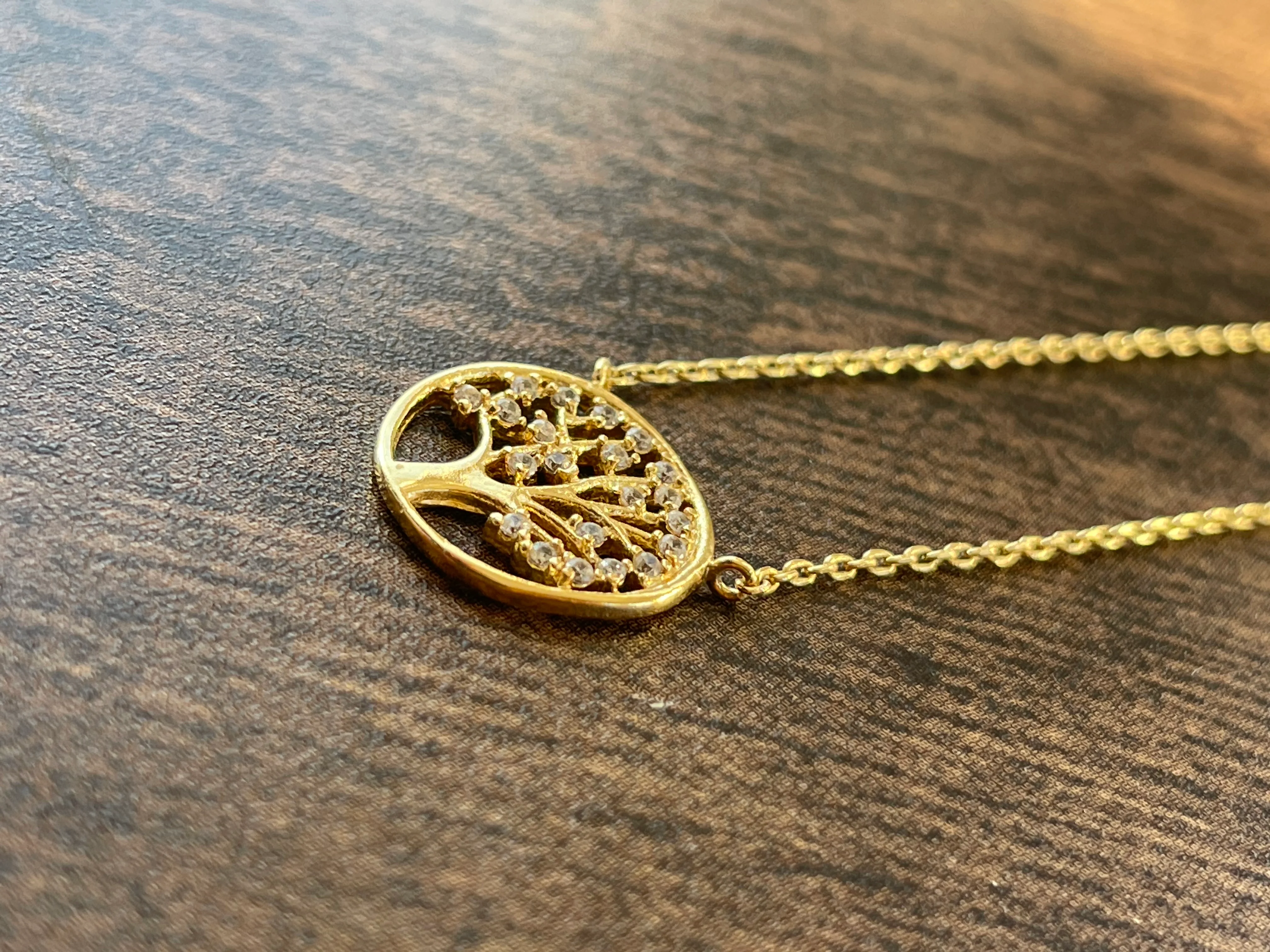 90s Gold Filled Cz Pendant Necklace - Image 9