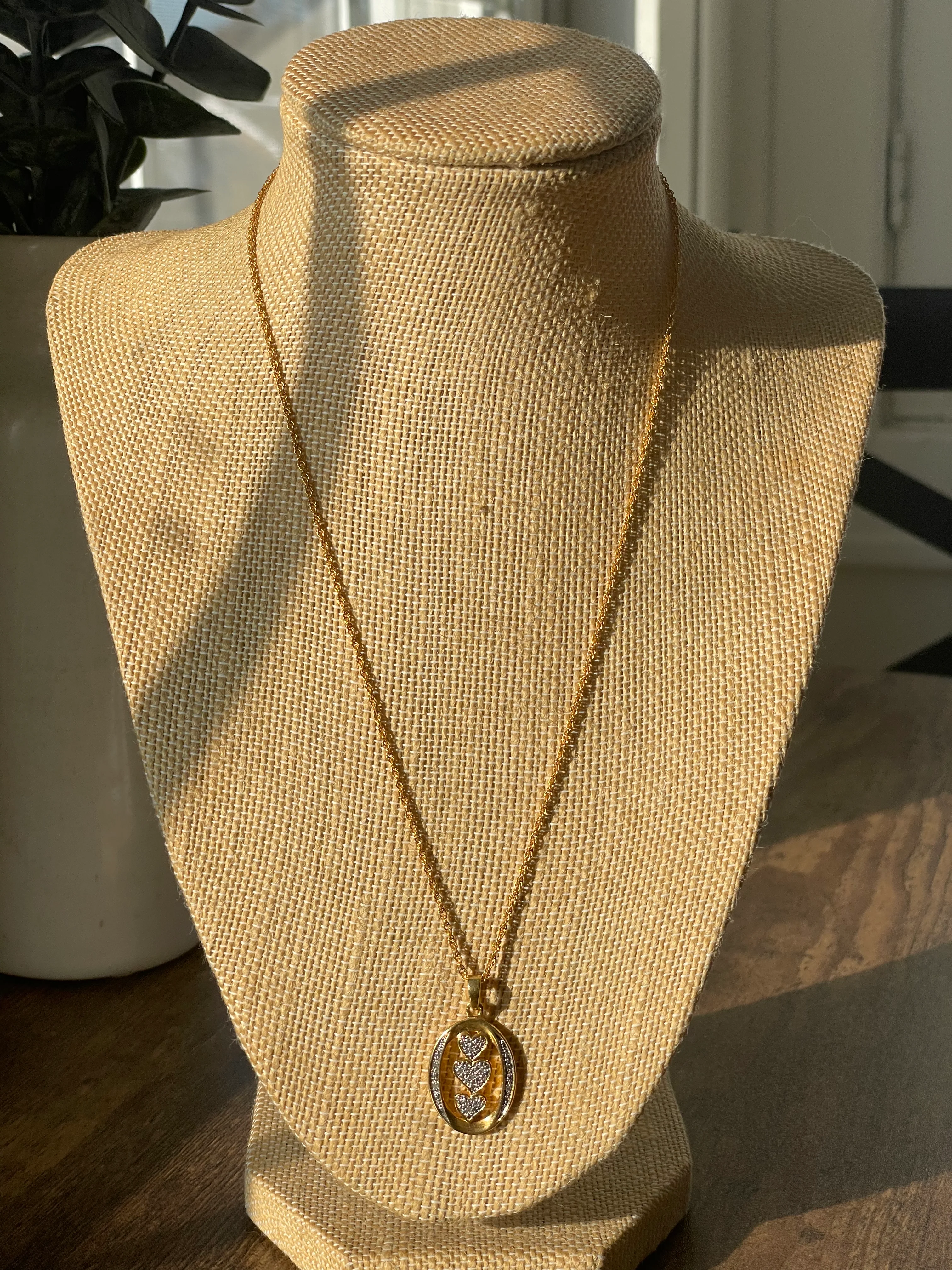 90s Gold Filled Heart Pendant Necklace - Image 4