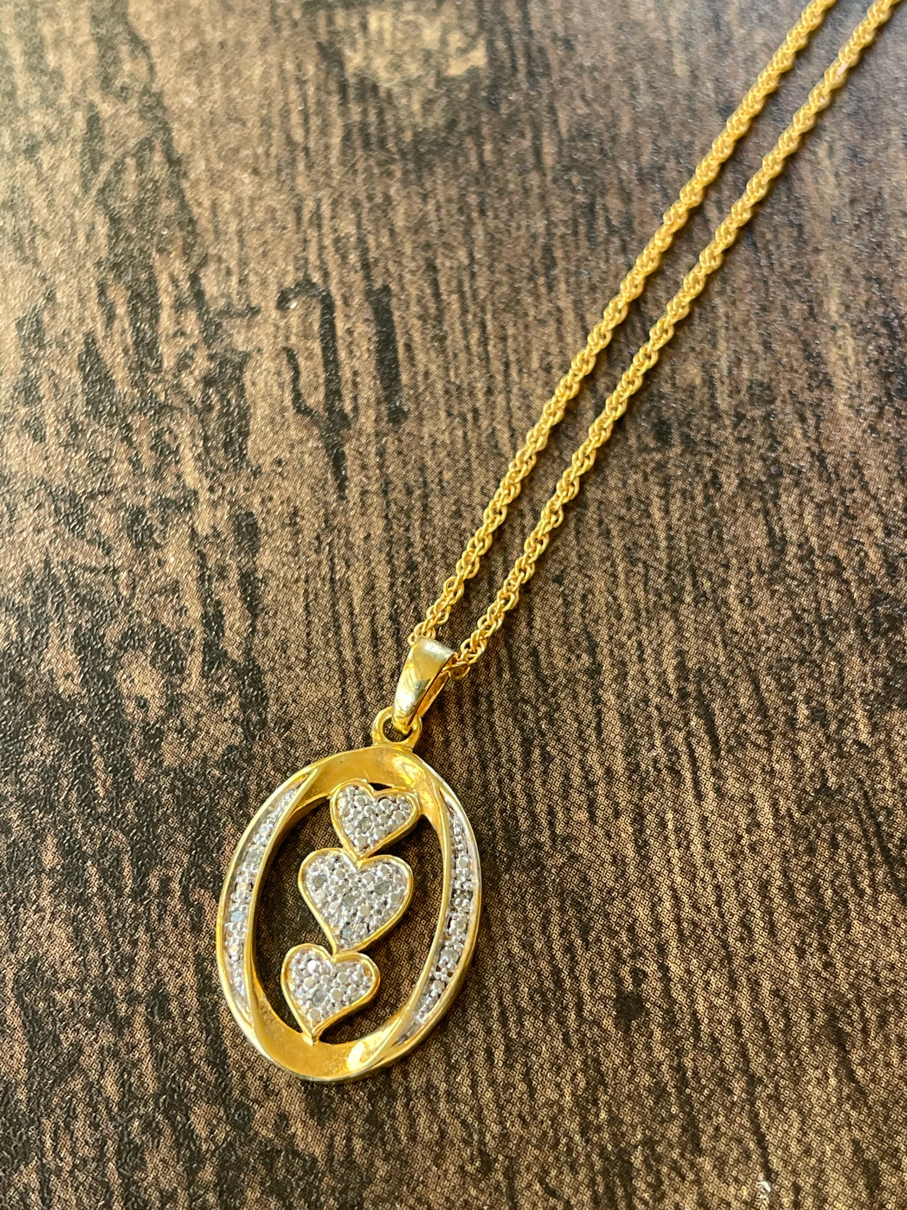 90s Gold Filled Heart Pendant Necklace - Image 9