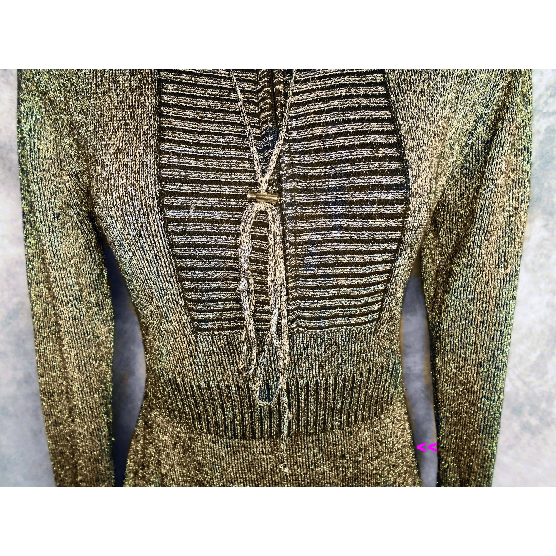 90s Gold Metallic Hoodie Sweater Cashmere Blend By Urchin - Image 7