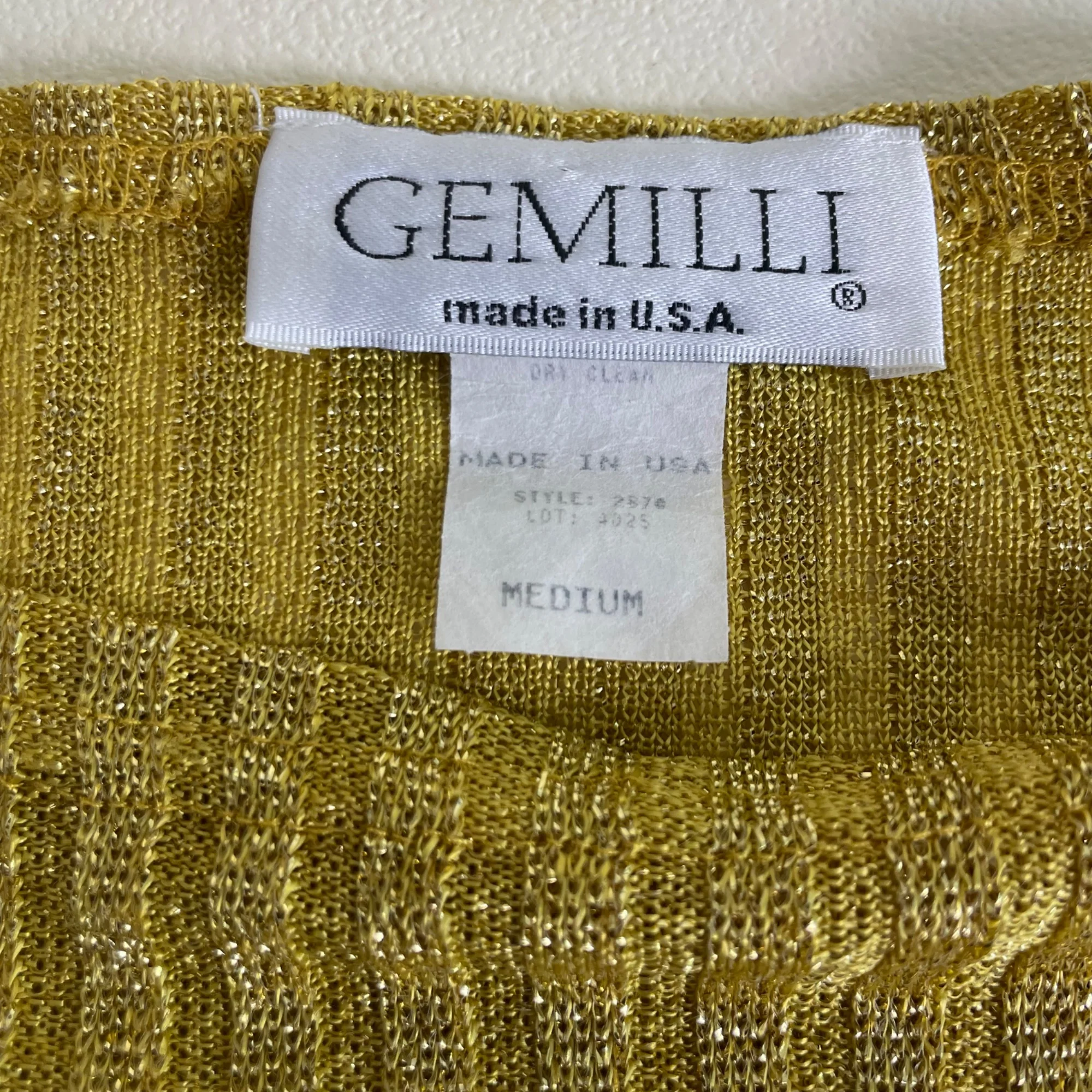90s Gold Metallic Textured Ribbed Knit Pullover Shirt By Gemilli - Image 4