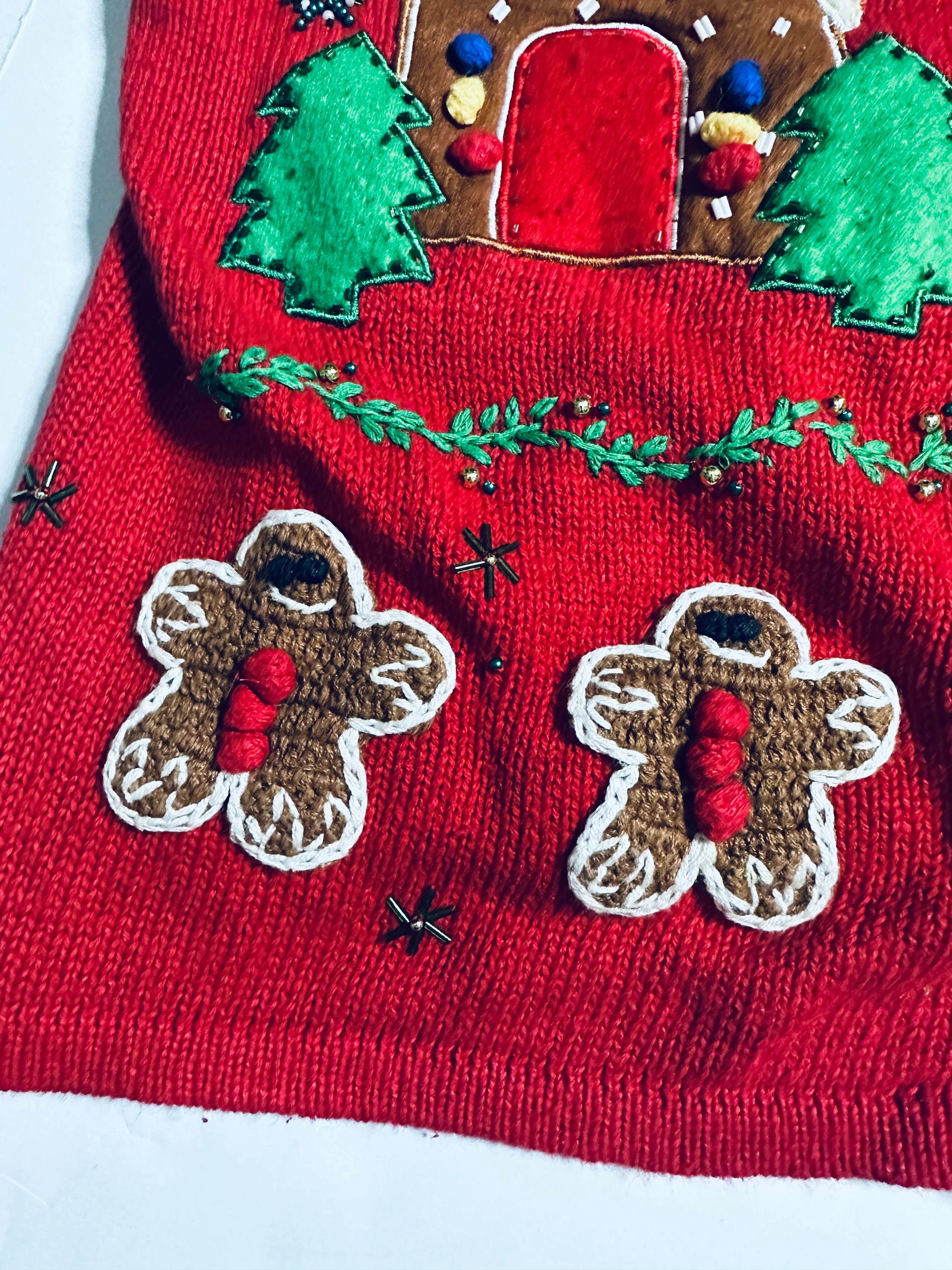90s Grandmacore Ugly Christmas Gingerbread Man Vest By Bobbie Brooks - Image 8