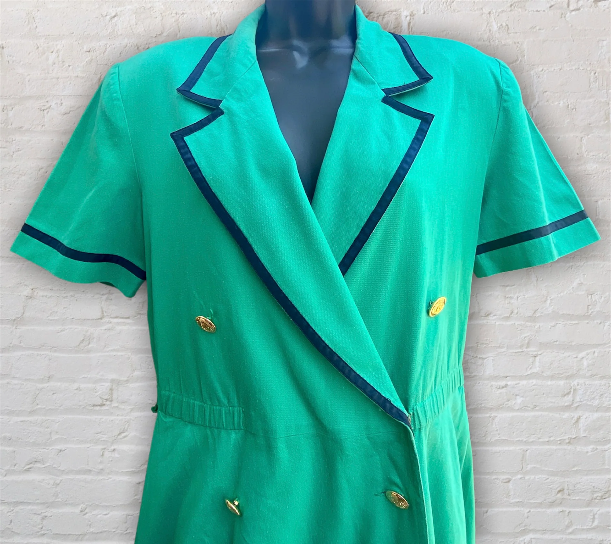 90s Green 6-breasted Button Dress By J.g.hook - Image 4