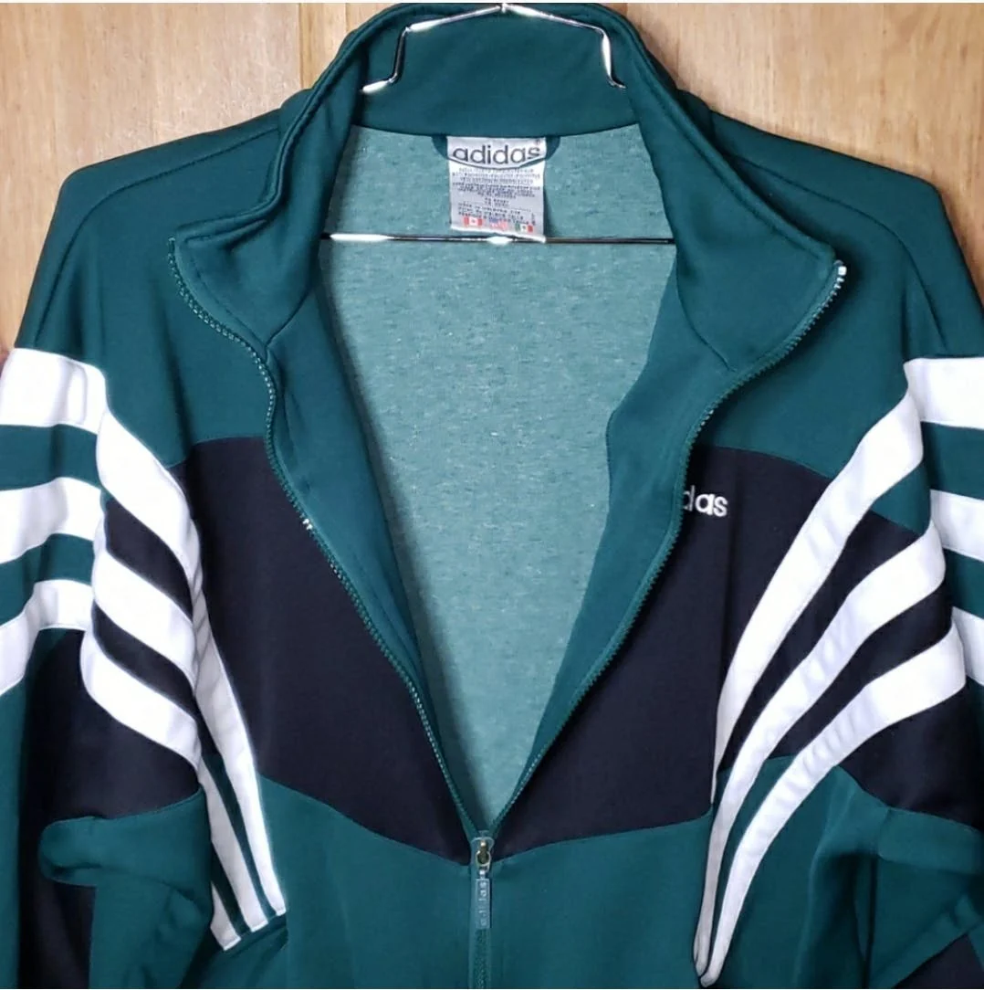 90's Green and White Striped Track Jacket by Adidas - Image 10