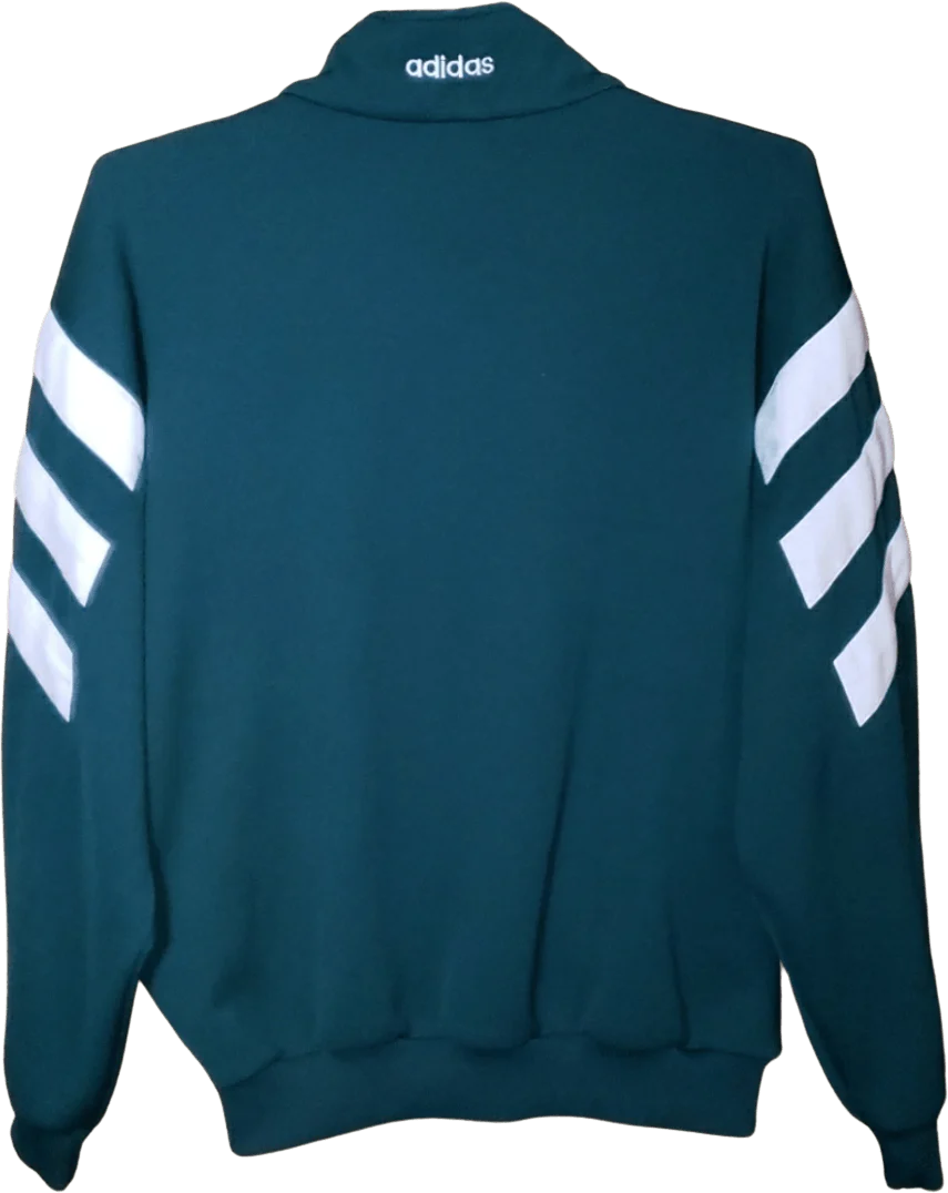 90's Green and White Striped Track Jacket by Adidas - Image 2