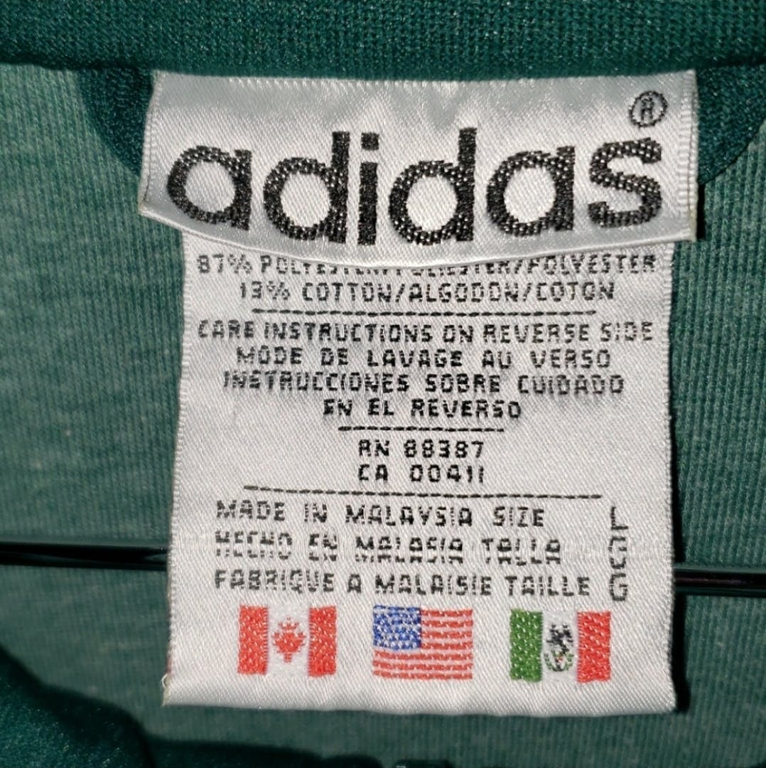 90's Green and White Striped Track Jacket by Adidas - Image 3