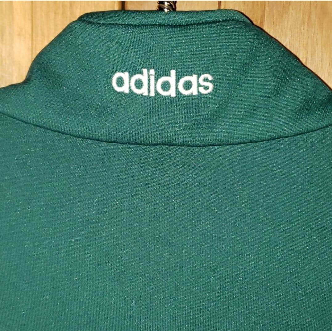 90's Green and White Striped Track Jacket by Adidas - Image 5