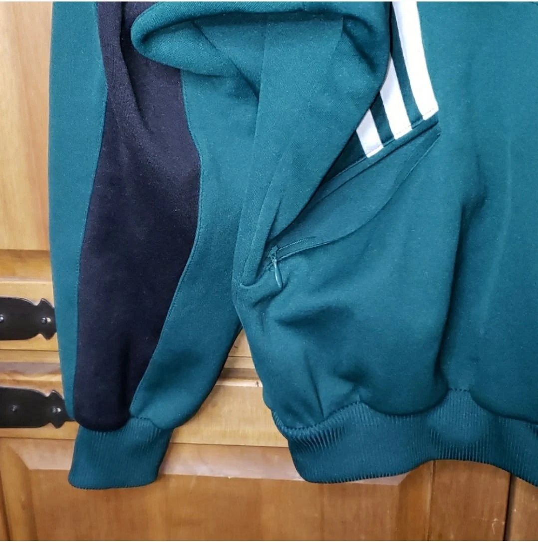 90's Green and White Striped Track Jacket by Adidas - Image 6