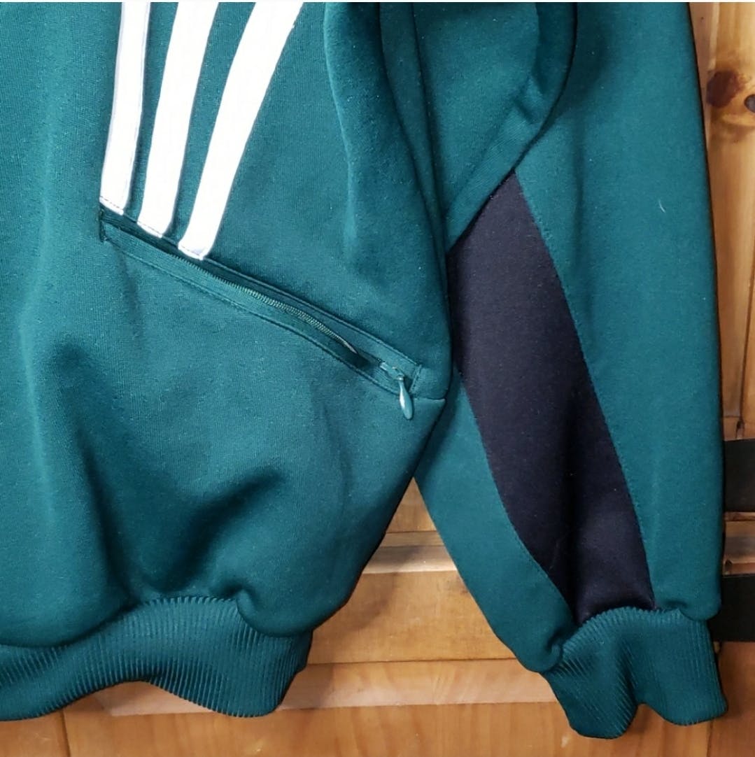 90's Green and White Striped Track Jacket by Adidas - Image 7