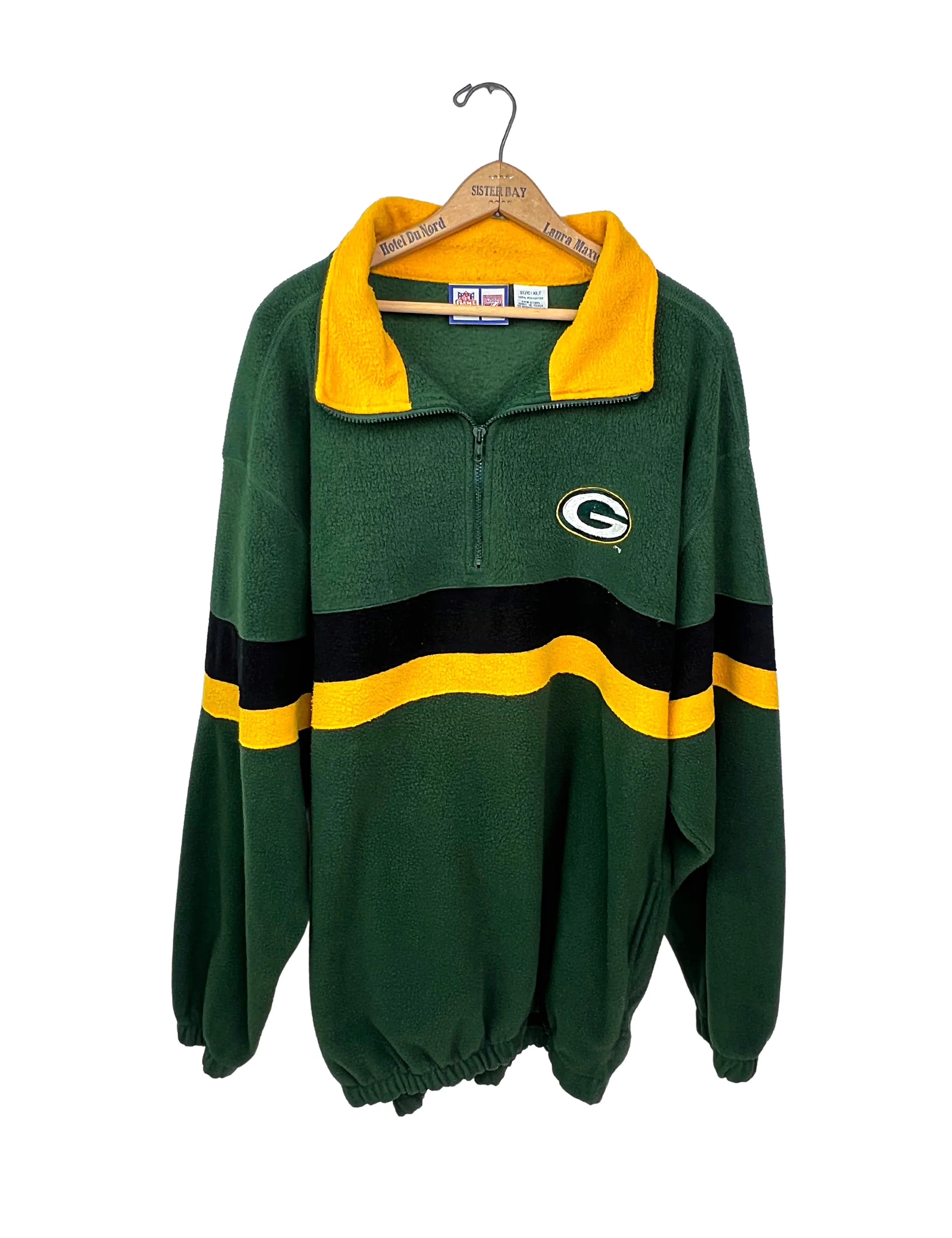 90s Green Bay Packers Quarter Zip Fleece Shacket By Logo 7 - Image 3