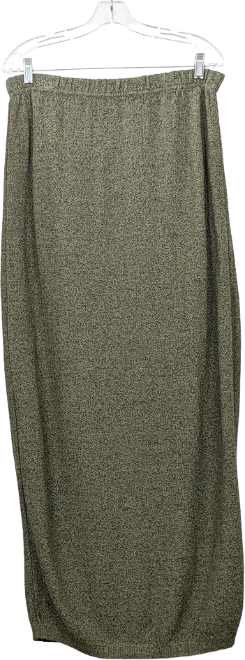 90s Green Black Sweater Knit Straight Fit Long Skirt By Princess Knitwear by Stephanie Schuster