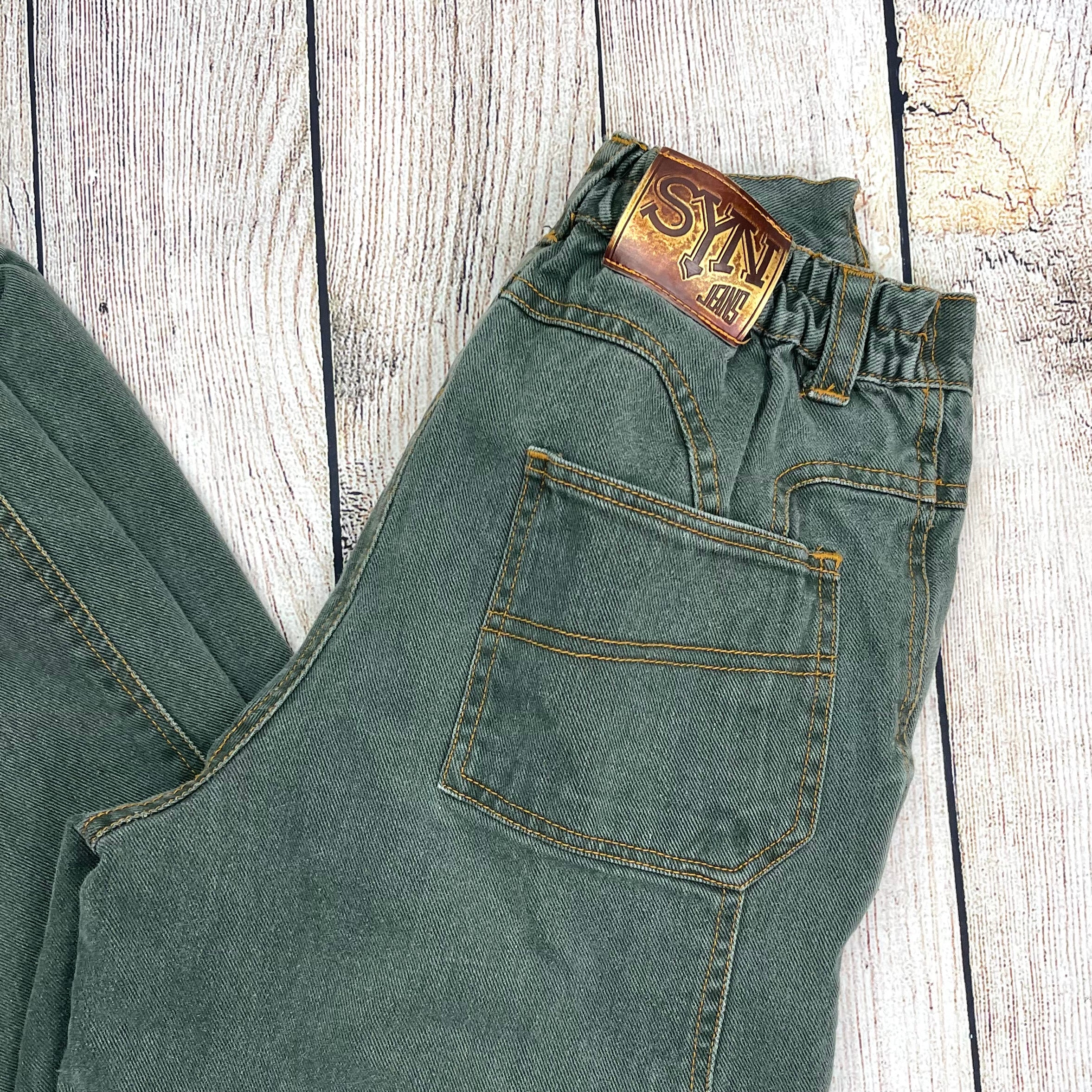 90s Green High Waisted Jogger Jeans By Syn - Image 4