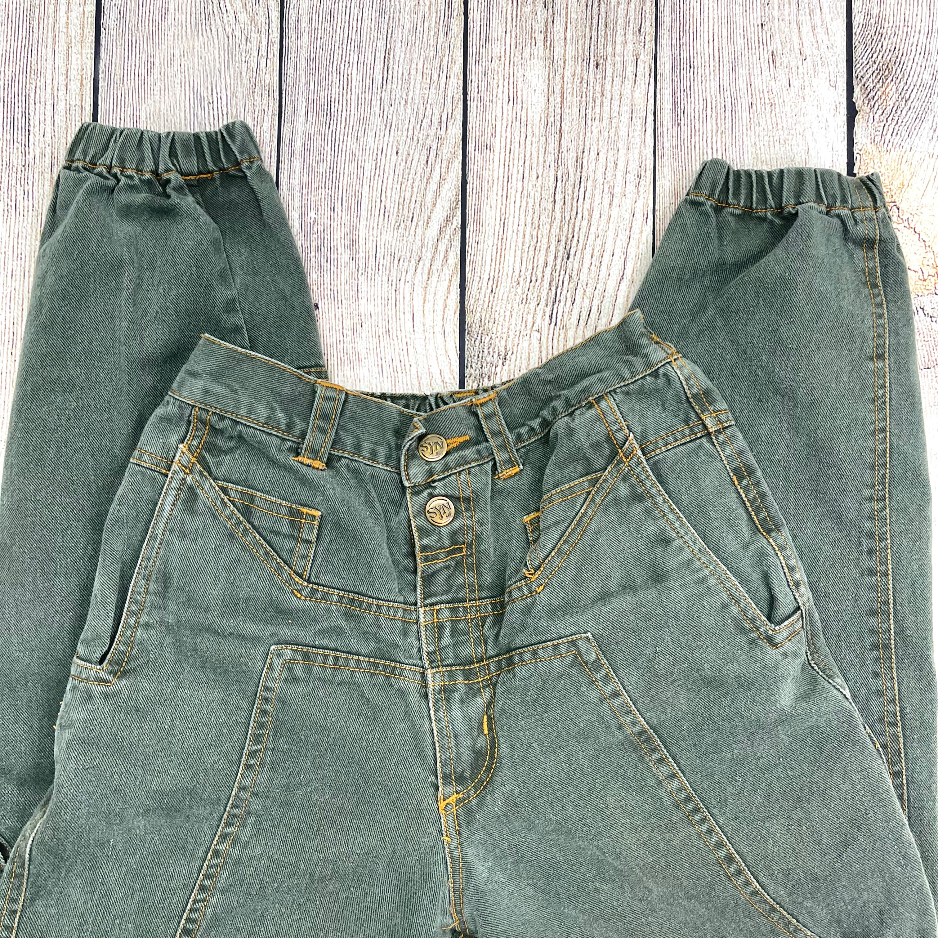 90s Green High Waisted Jogger Jeans By Syn - Image 6