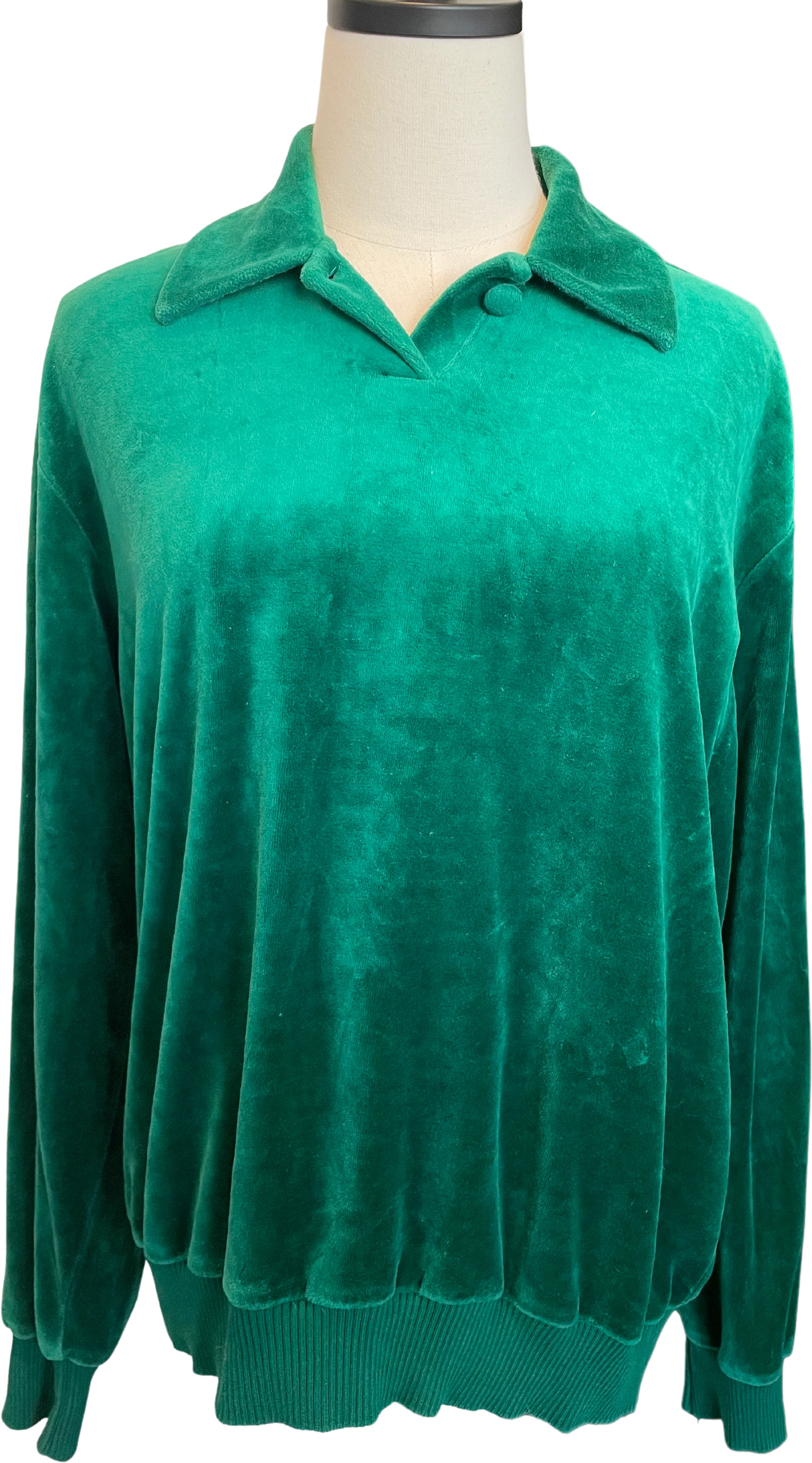 90s Green Velvet Polo By Liz Sport