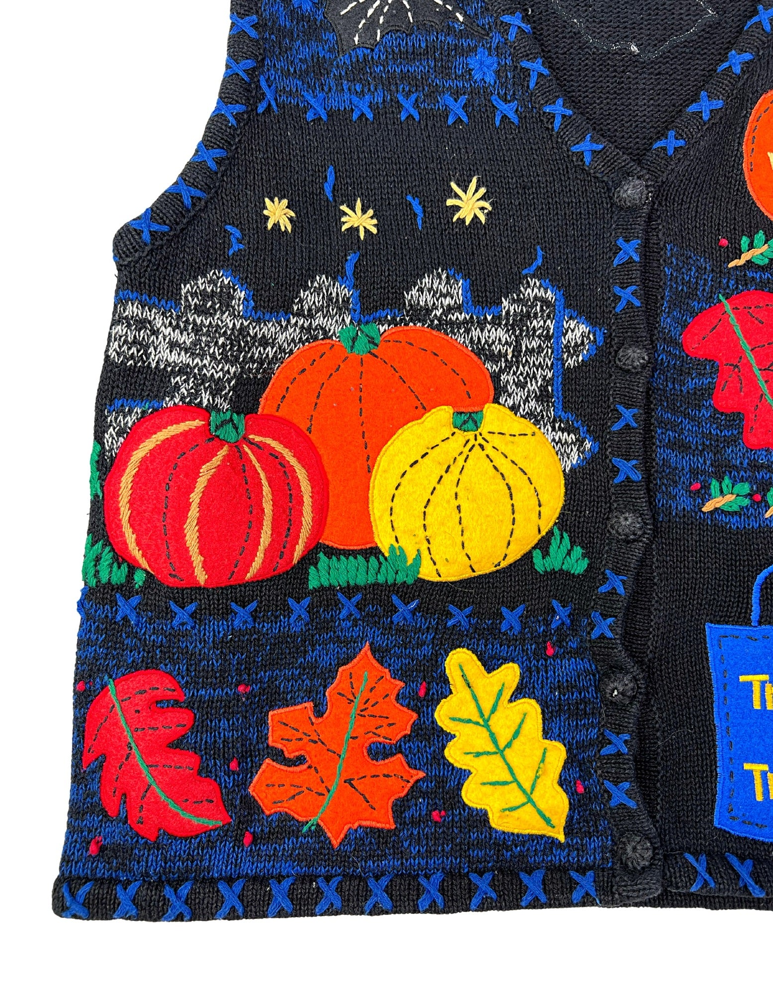 90s Halloween Trick Or Treat Chunky Sweater Vest By Studio Works - Image 5