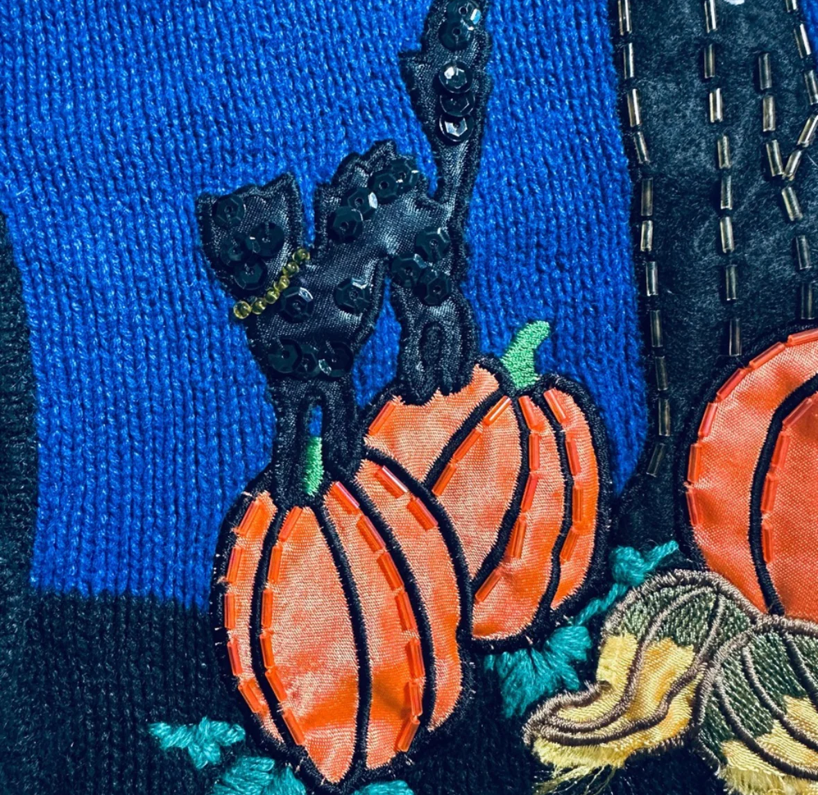 90s Halloween Night Button Up Retro Sweater Vest - Image 5