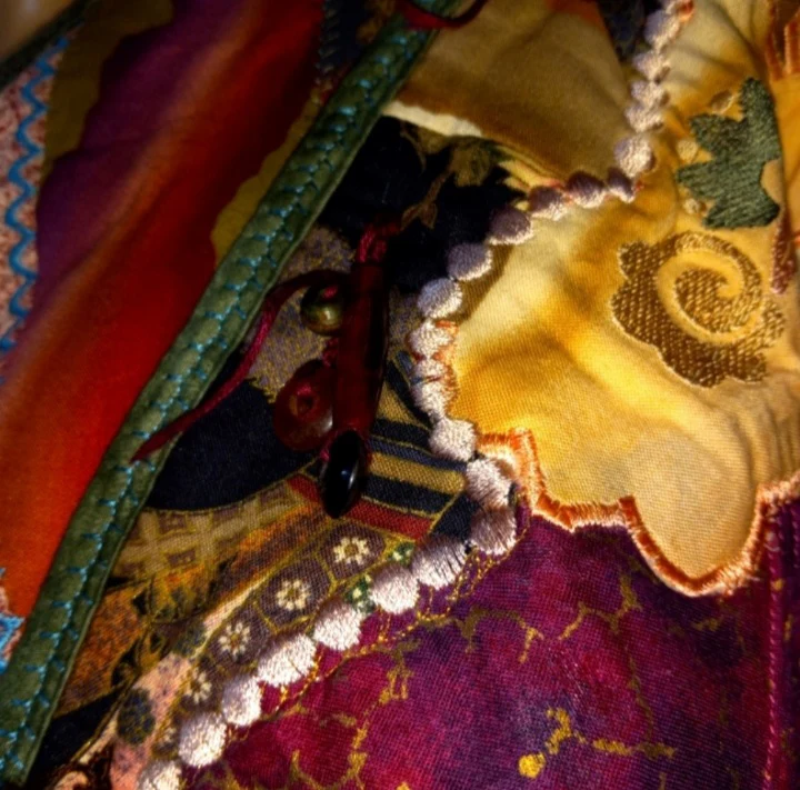90s Handcrafted Quilted Crop Jacket Kimono Styling By Handcrafted - Image 7