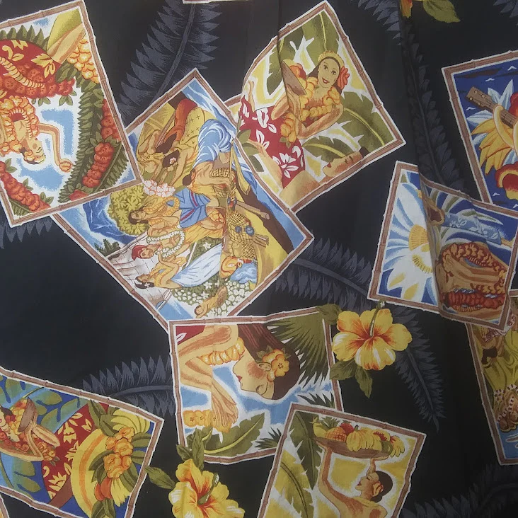90s Hawaiian Floral Postcard Print Camp Shirt By Hilo Hattie - Image 4