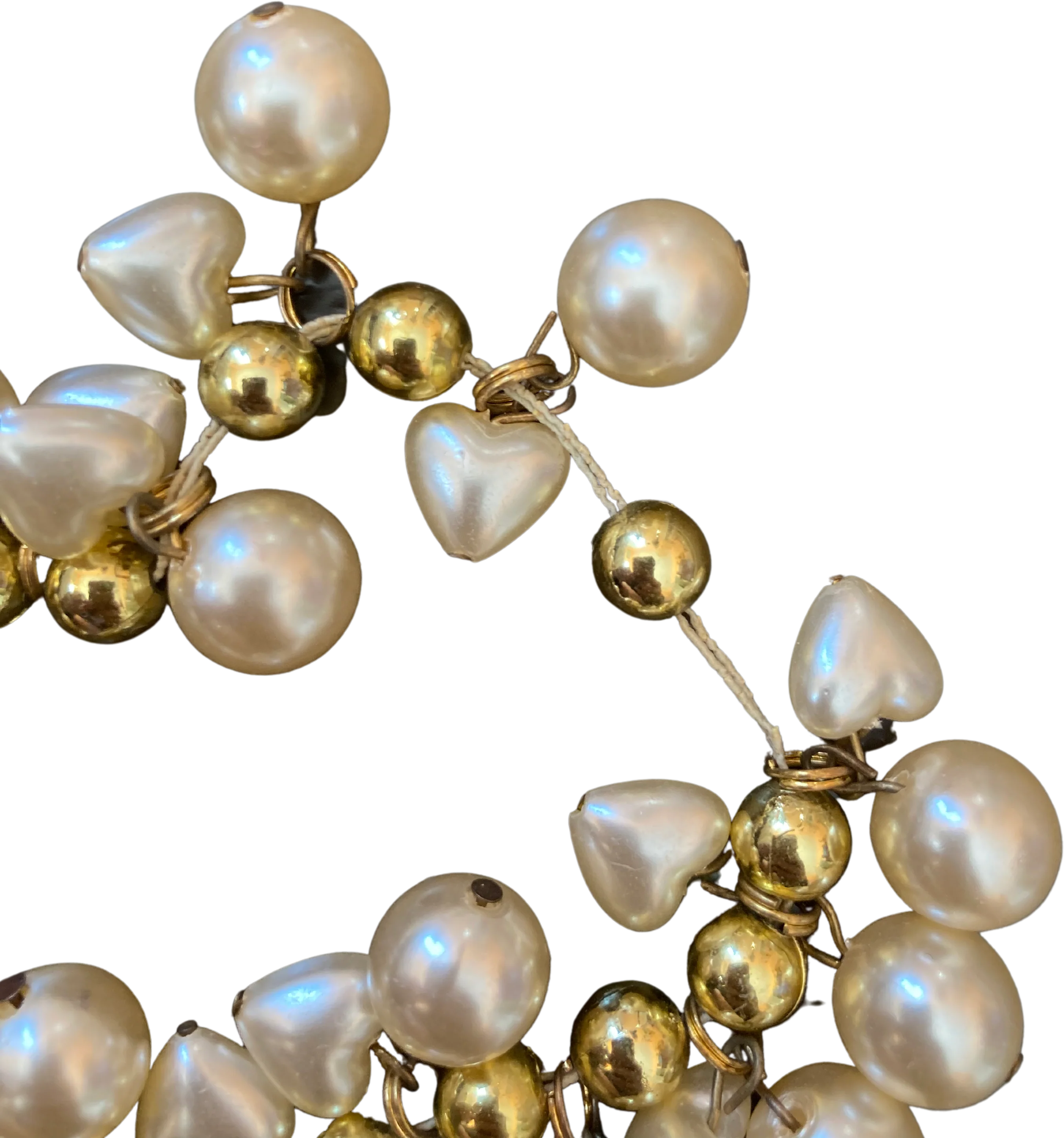 90s Heart Shaped Pearl String Bracelet - Image 2