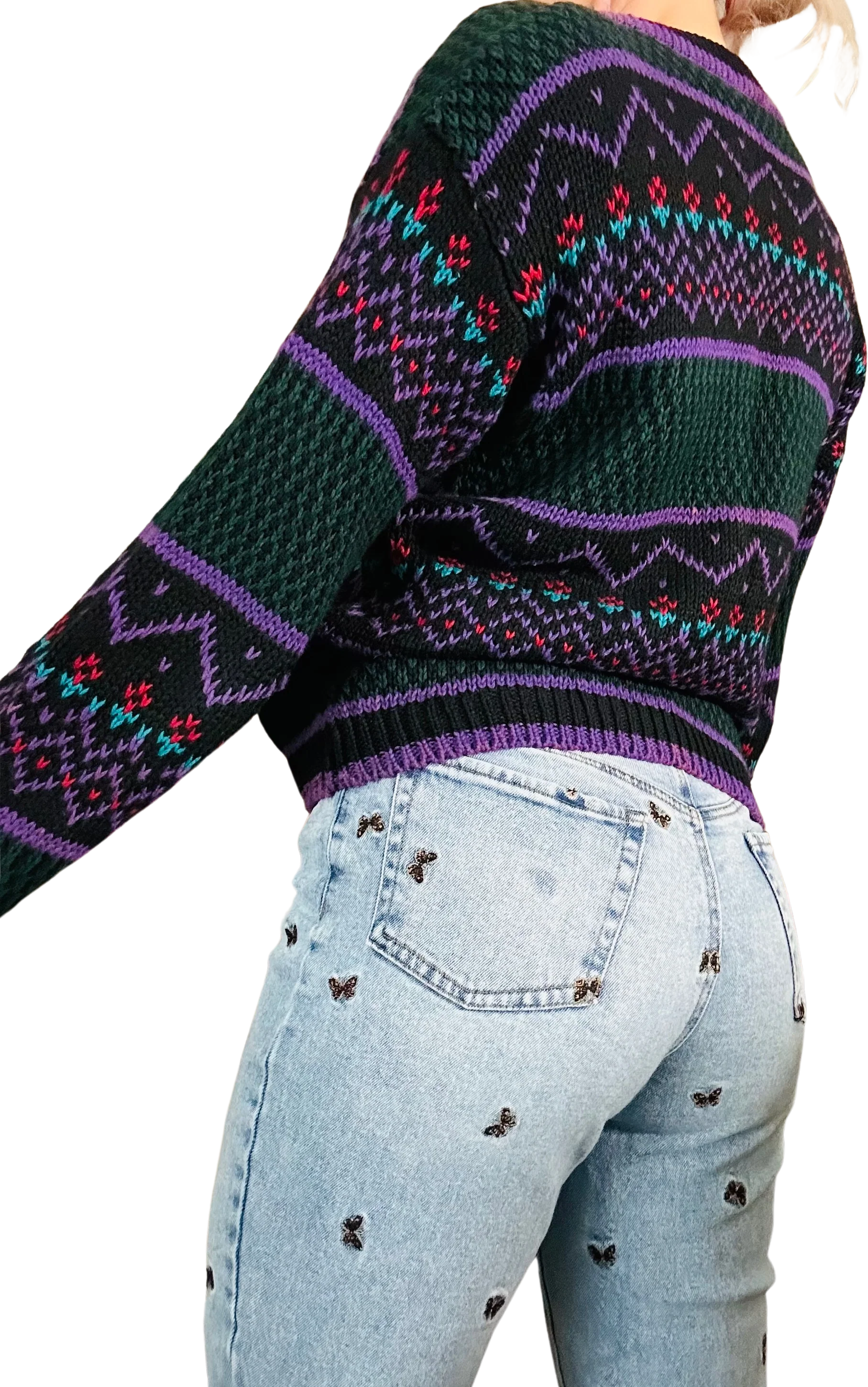 90s Heavy Knit Retro Button Chunky Cardigan Sweater By Cristina - Image 2