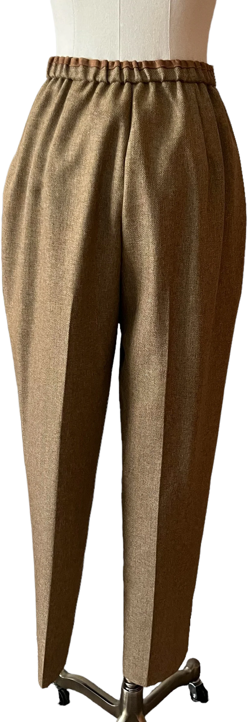90s Herringbone Career Pleated Slacks By Koret - Image 2