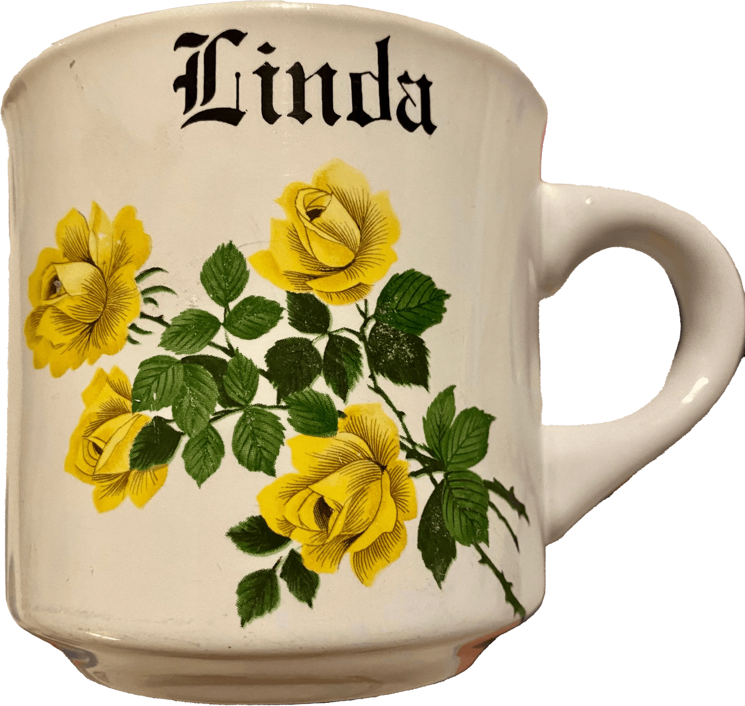 90s Hey Linda! Vintage Linda Name Mug Yellow Rose By Papel