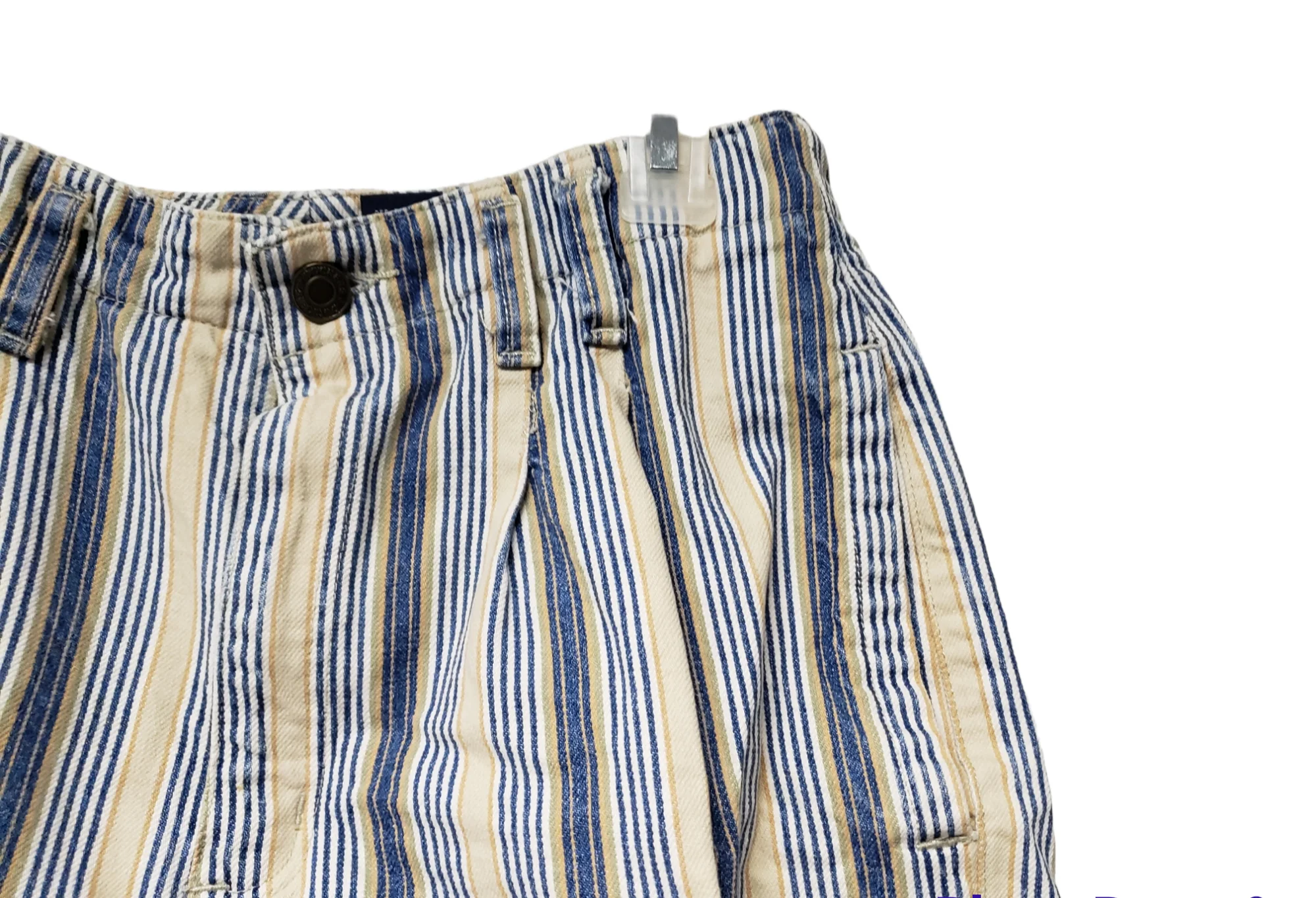 90s High Rise Pleated Stripe Shorts By Dockers Levi's - Image 3